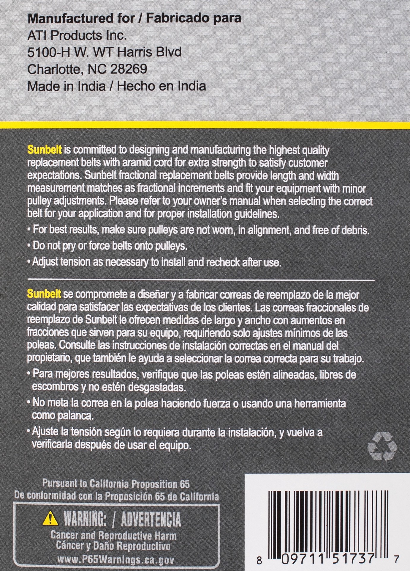 slide 6 of 6, Sunbelt 1/2-in x 57-in Deck/Drive Belt, Zero-turn Mowers, Replaces OEM Part Number A55K, 4L570K, 1 ct