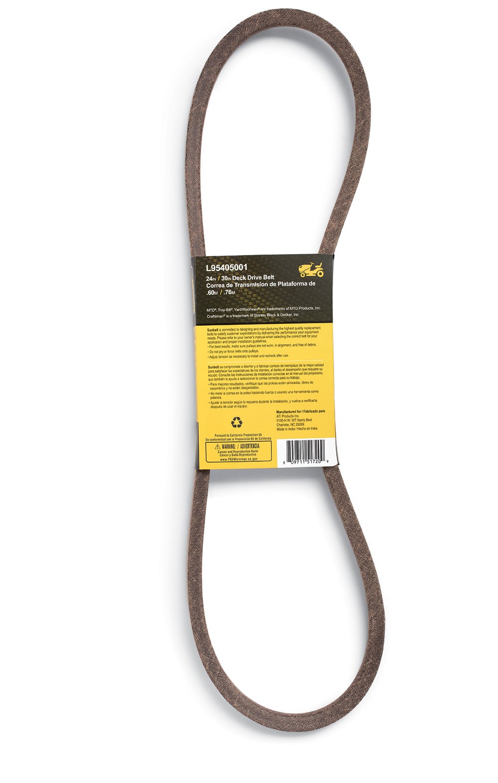 slide 2 of 6, Sunbelt 1/2-in x 43.5-in Deck/Drive Belt, for 24-in,30-in Riding Mower/Tractors, Replaces OEM Part Number 75405001, 95405001, 754-05001, 954-05002, 1 ct