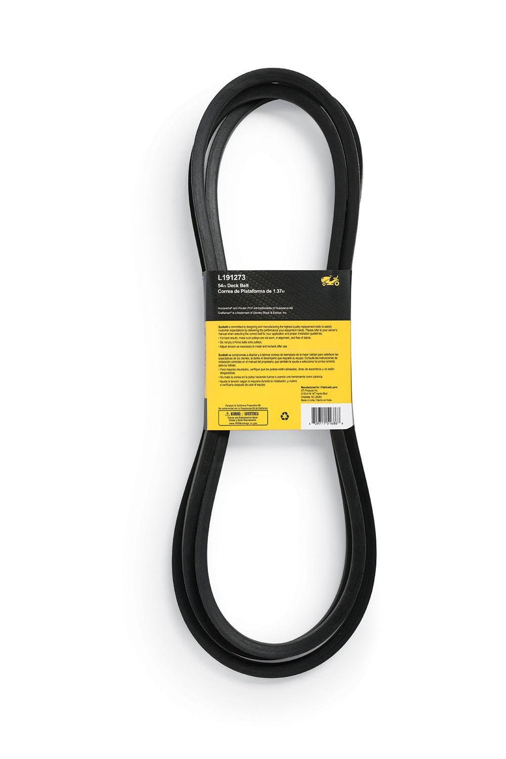 slide 2 of 6, Sunbelt 5/8-in x 142.5-in Deck Belt, for 54-in Riding Mower/Tractors, Replaces OEM Part Number 191273, 532191273, 584451901, 1 ct