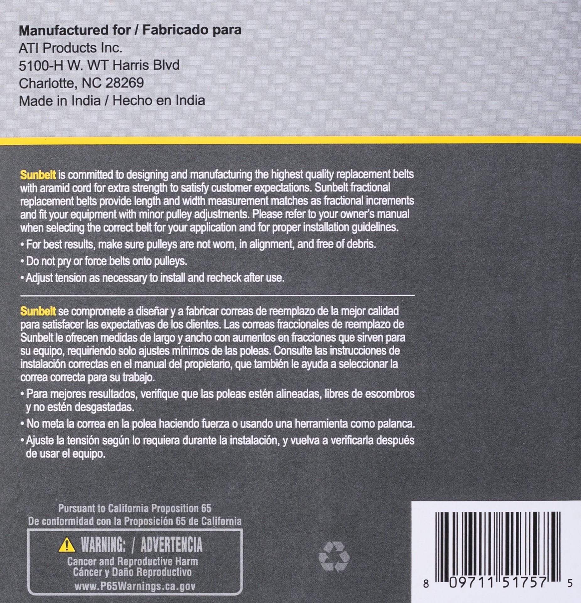 slide 6 of 6, Sunbelt 1/2-in x 89-in Deck/Drive Belt, Multiple, Replaces OEM Part Number A87K, 4L890K, 1 ct