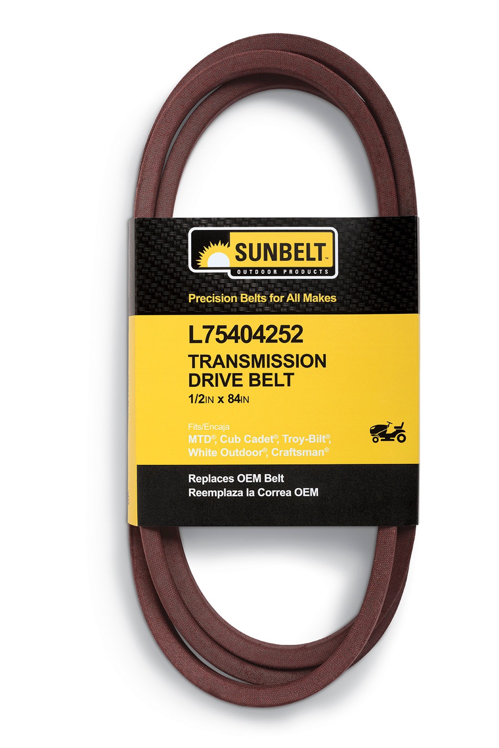 slide 1 of 6, Sunbelt 1/2-in x 84-in Transmission Drive Belt, Riding Mower/Tractors, Replaces OEM Part Number 75404252, 95404252, 754-04252, 954-04253, 1 ct