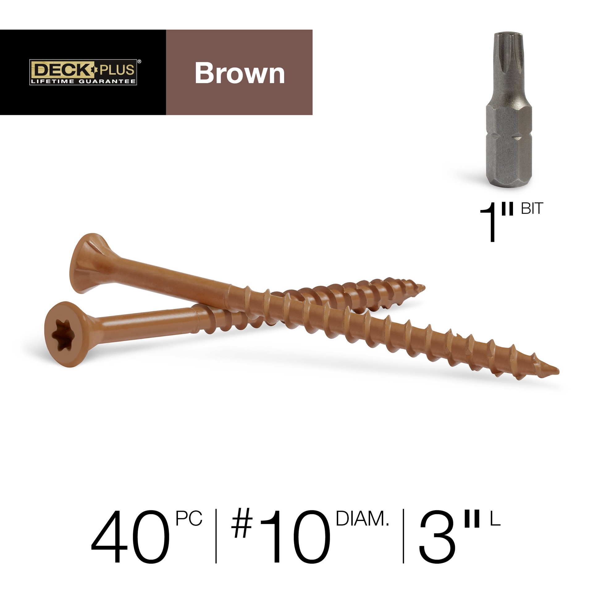 slide 2 of 6, Deck Plus #10 x 3-in Wood to wood Deck Screws ( 40 -Per Box ), 1 ct