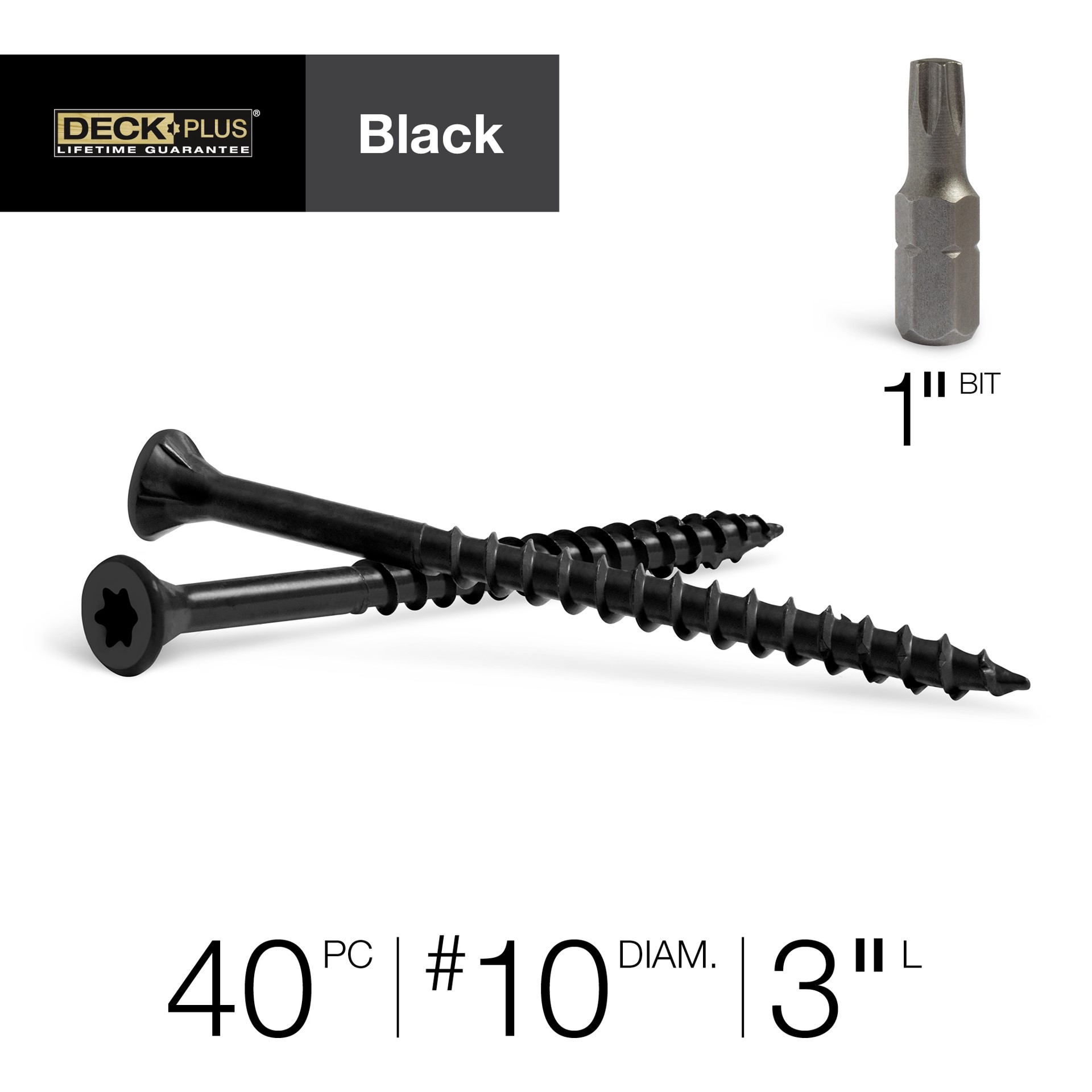 slide 2 of 6, Deck Plus #10 x 3-in Wood to wood Deck Screws ( 40 -Per Box ), 1 ct