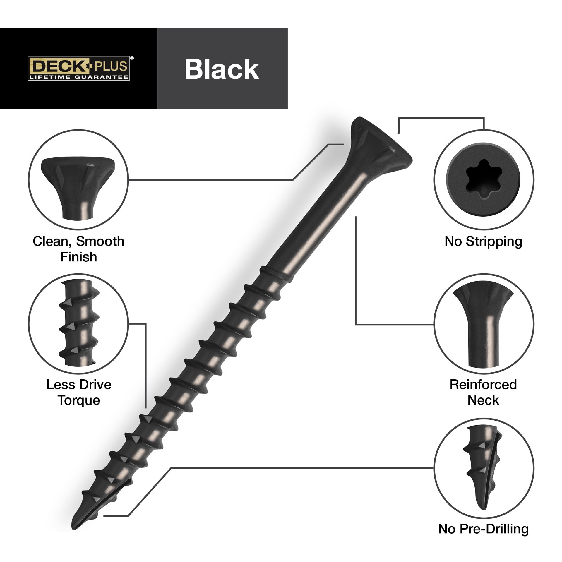 slide 3 of 6, Deck Plus #10 x 3-in Wood to wood Deck Screws ( 40 -Per Box ), 1 ct