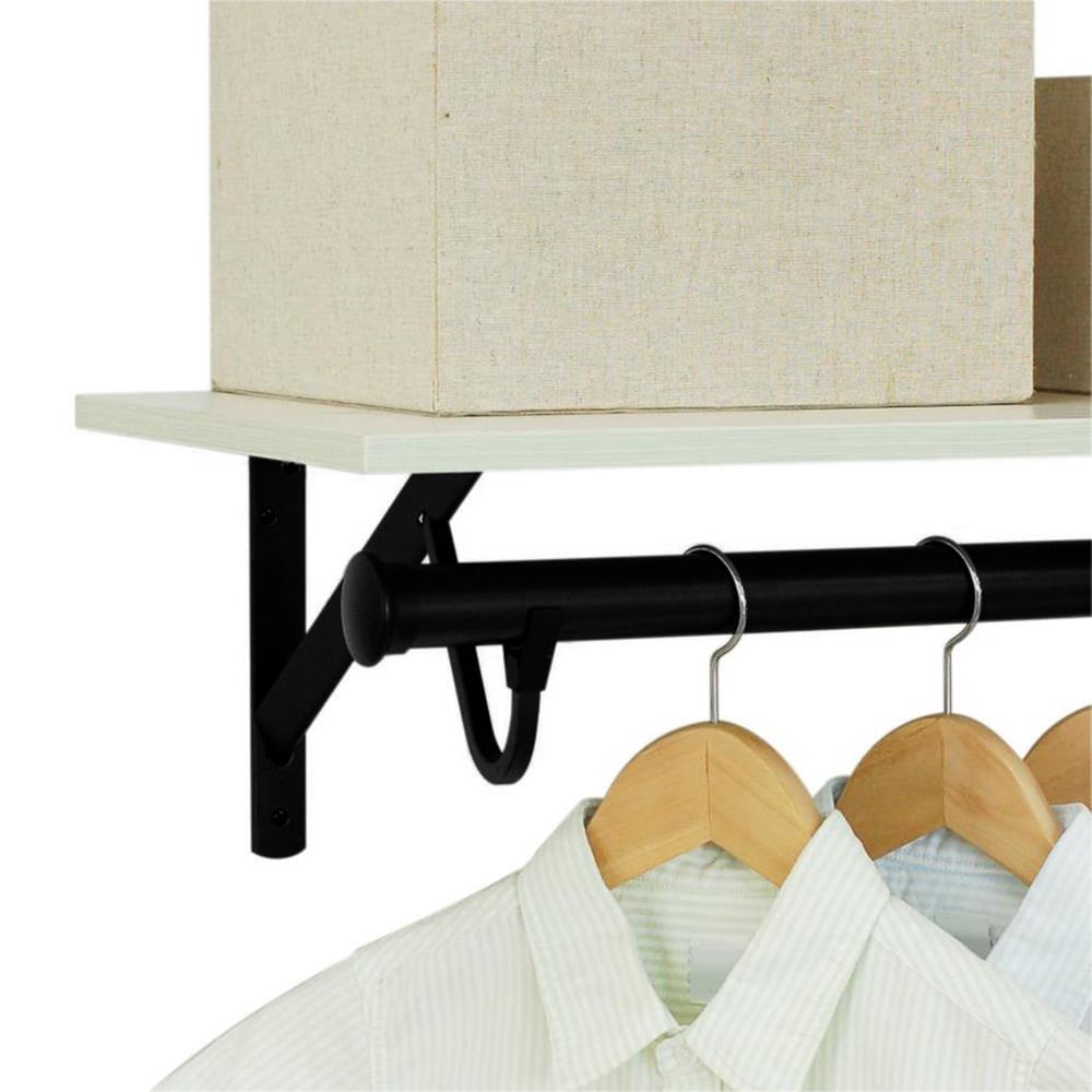 slide 2 of 6, Project Source 12.84-in L x 1.06-in W x 7.99-in D Heavy Duty Black Shelf bracket, 1 ct