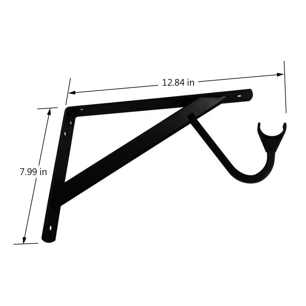 slide 4 of 6, Project Source 12.84-in L x 1.06-in W x 7.99-in D Heavy Duty Black Shelf bracket, 1 ct