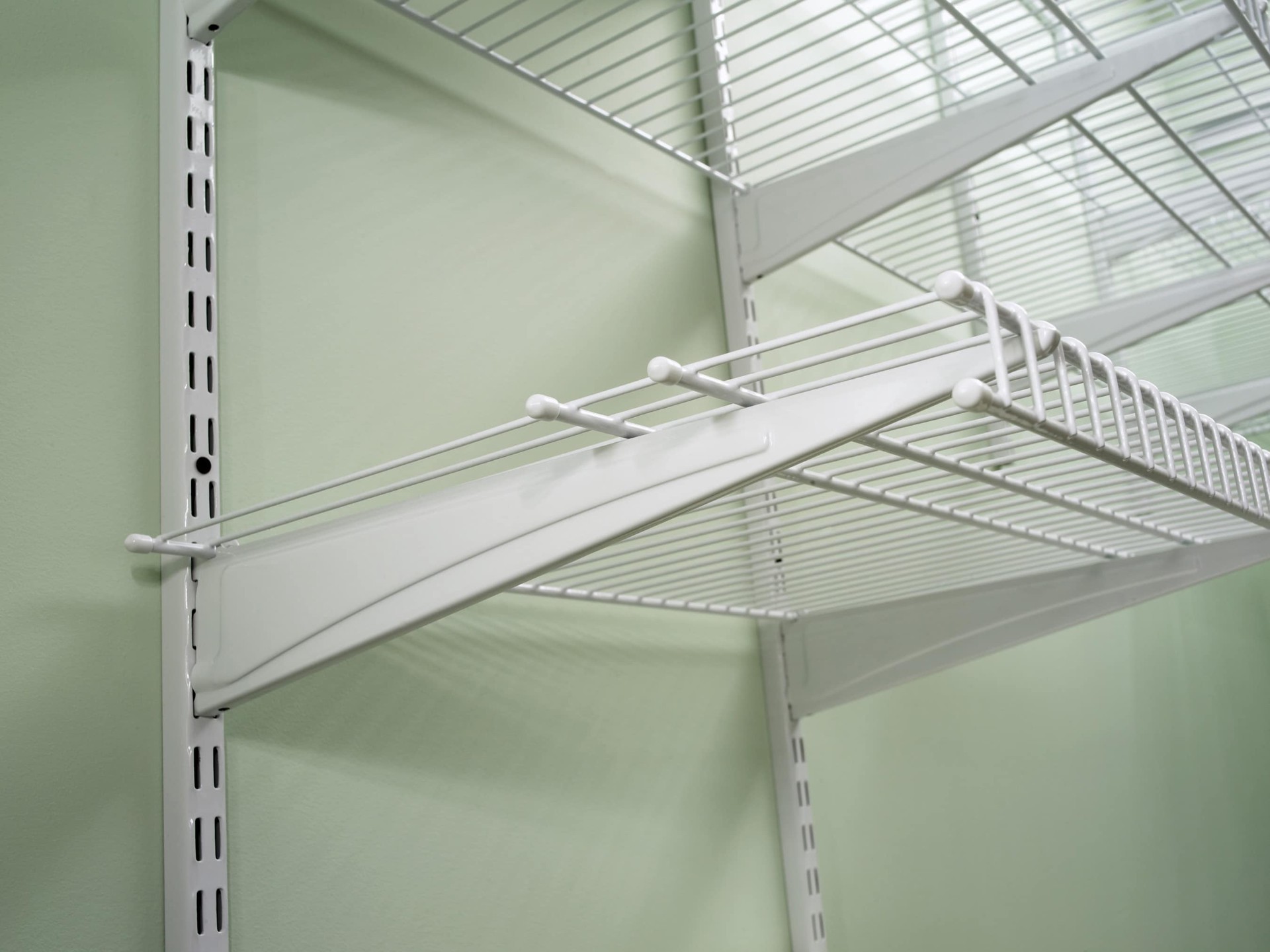 slide 3 of 3, ClosetMaid 0.5-in x 12.5-in x 2.5-in Steel Adjustable Mount Bracket for ShelfTrack, 1 ct