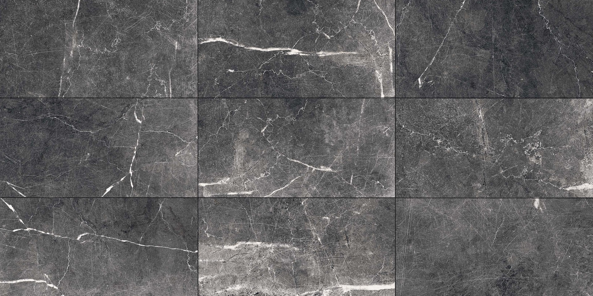 slide 1 of 6, allen + roth Noir Black veined 6-in x 12-in Glazed Porcelain Floor and Wall Tile ( 0.48-sq ft Piece ), 1 ct