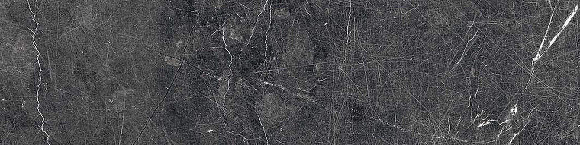 slide 1 of 6, allen + roth Noir Black veined 3-in x 12-in Glazed Porcelain Marble Bullnose Tile, 1 ct
