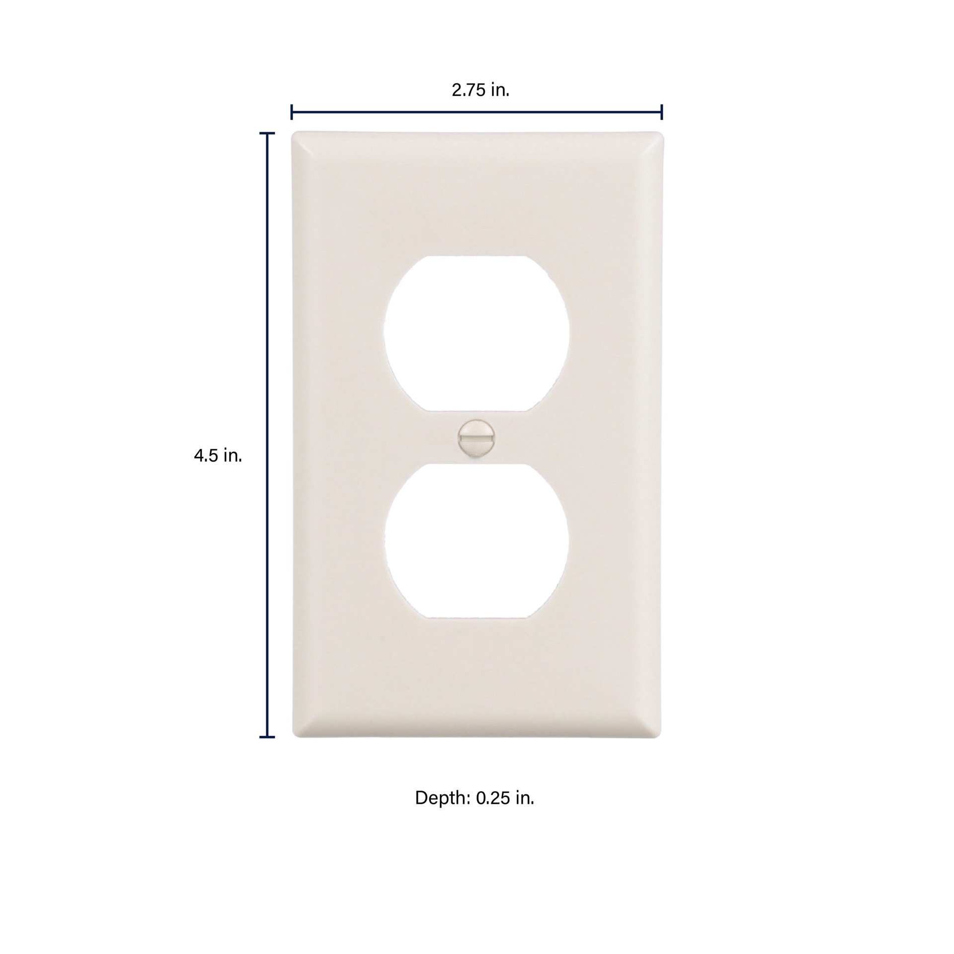 slide 2 of 6, Eaton 1 -Gang Standard Size Light almond Thermoplastic Indoor Duplex Wall Plate, 1 ct