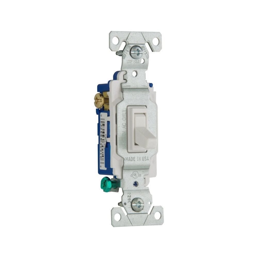 slide 3 of 5, Eaton 15-amp 3-way Toggle Light Switch , White, 1 ct