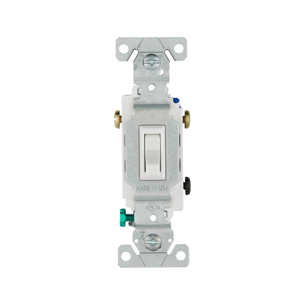slide 1 of 5, Eaton 15-amp 3-way Toggle Light Switch , White, 1 ct