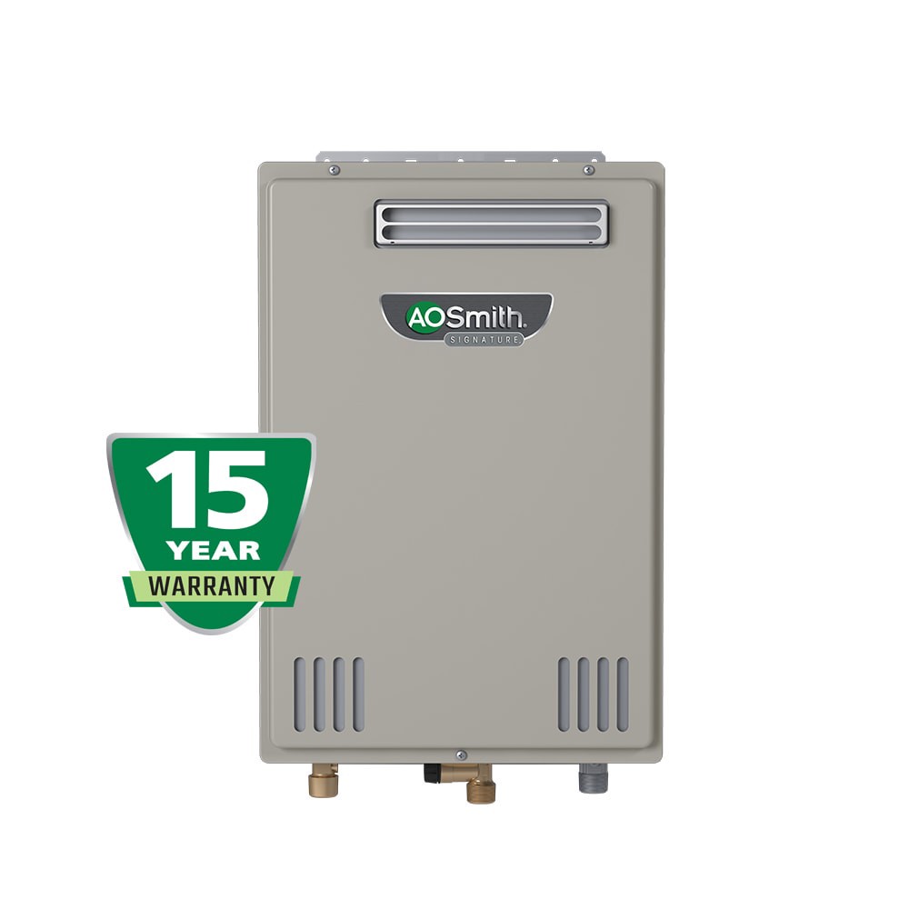 slide 1 of 6, A.O. Smith Signature Series 6.6-GPM 140000-BTU Outdoor Natural Gas/Liquid Propane Tankless Water Heater, 1 ct