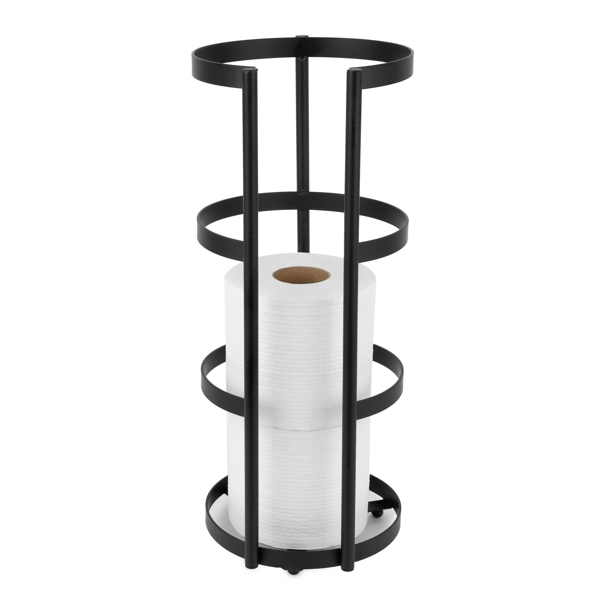 slide 2 of 6, Style Selections Black Freestanding Basket Toilet Paper Holder 4 -Rolls, 1 ct
