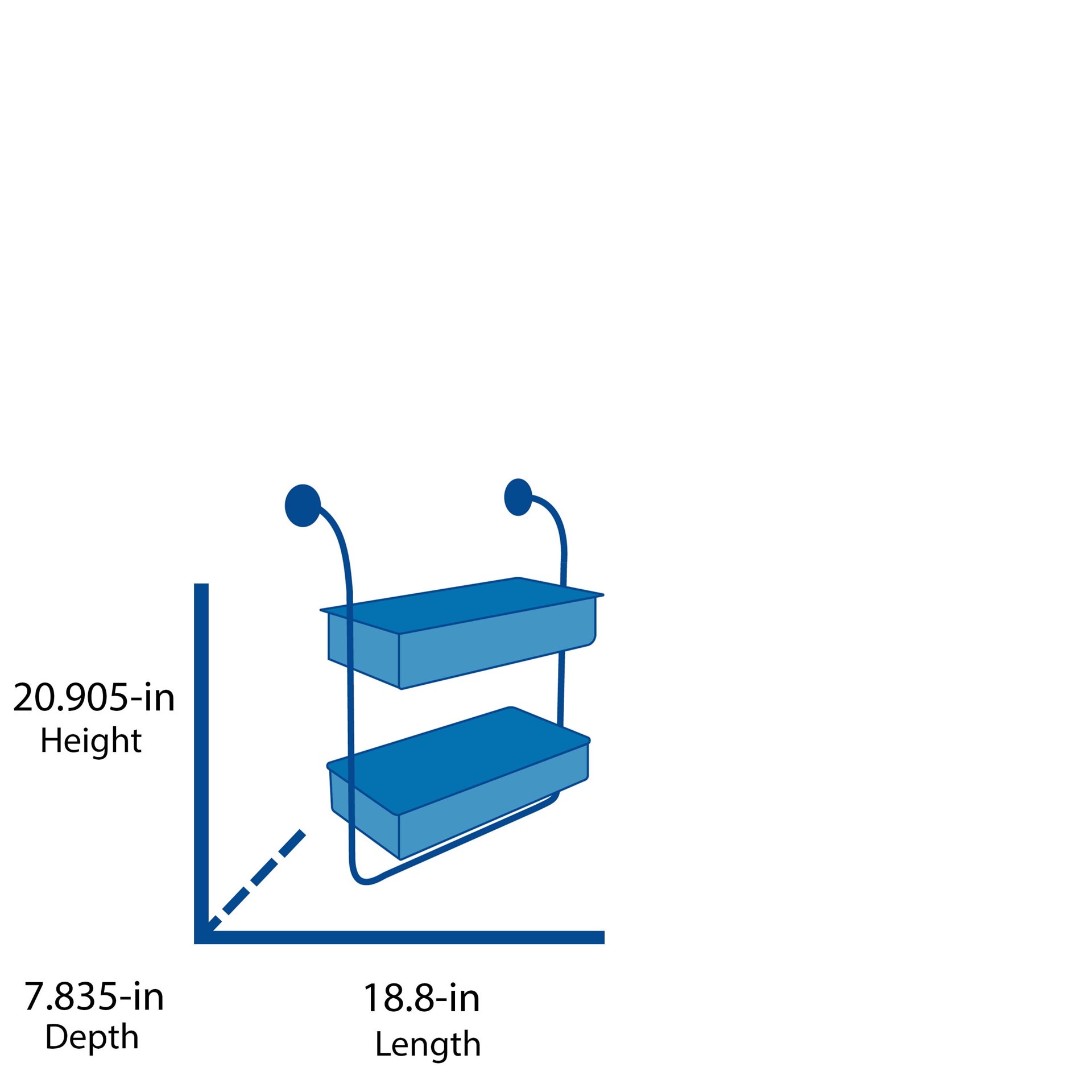 slide 4 of 6, Style Selections Black 2 -Tier Steel Wall mount Bathroom Shelf ( 18.8-in x 20.905-in x 7.835-in ), 1 ct
