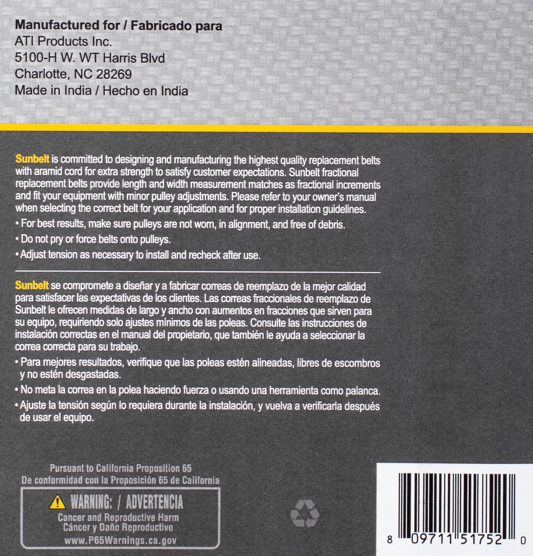 slide 6 of 6, Sunbelt 1/2-in x 84-in Deck/Drive Belt, Multiple, Replaces OEM Part Number A82K, 4L840K, 1 ct