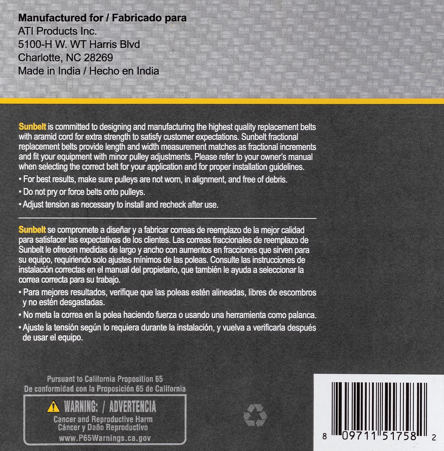 slide 6 of 6, Sunbelt 1/2-in x 90-in Deck/Drive Belt, Multiple, Replaces OEM Part Number A88K, 4L900K, 1 ct