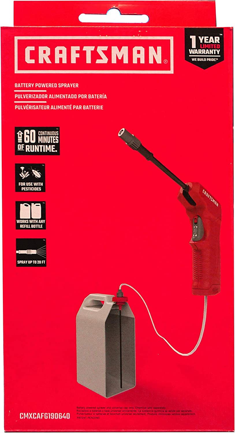 slide 6 of 6, CRAFTSMAN 1 Battery Operated Handheld Sprayer with Adjustable Spray Pattern Charger Not Included, 1 ct
