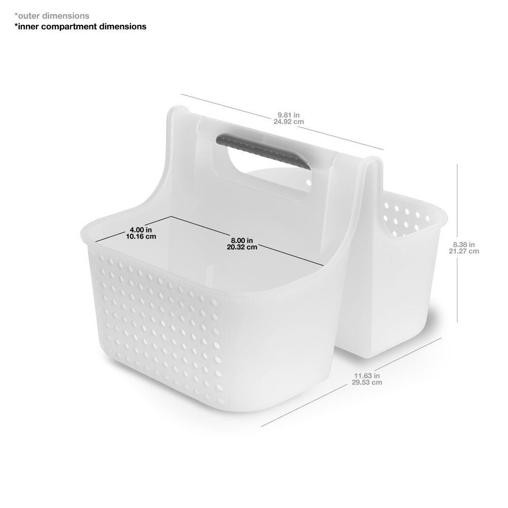 slide 6 of 6, Madesmart Grey Plastic 2 -Shelf Freestanding Shower Caddy 8.38-in x 4.5-in x 9.81-in, 1 ct