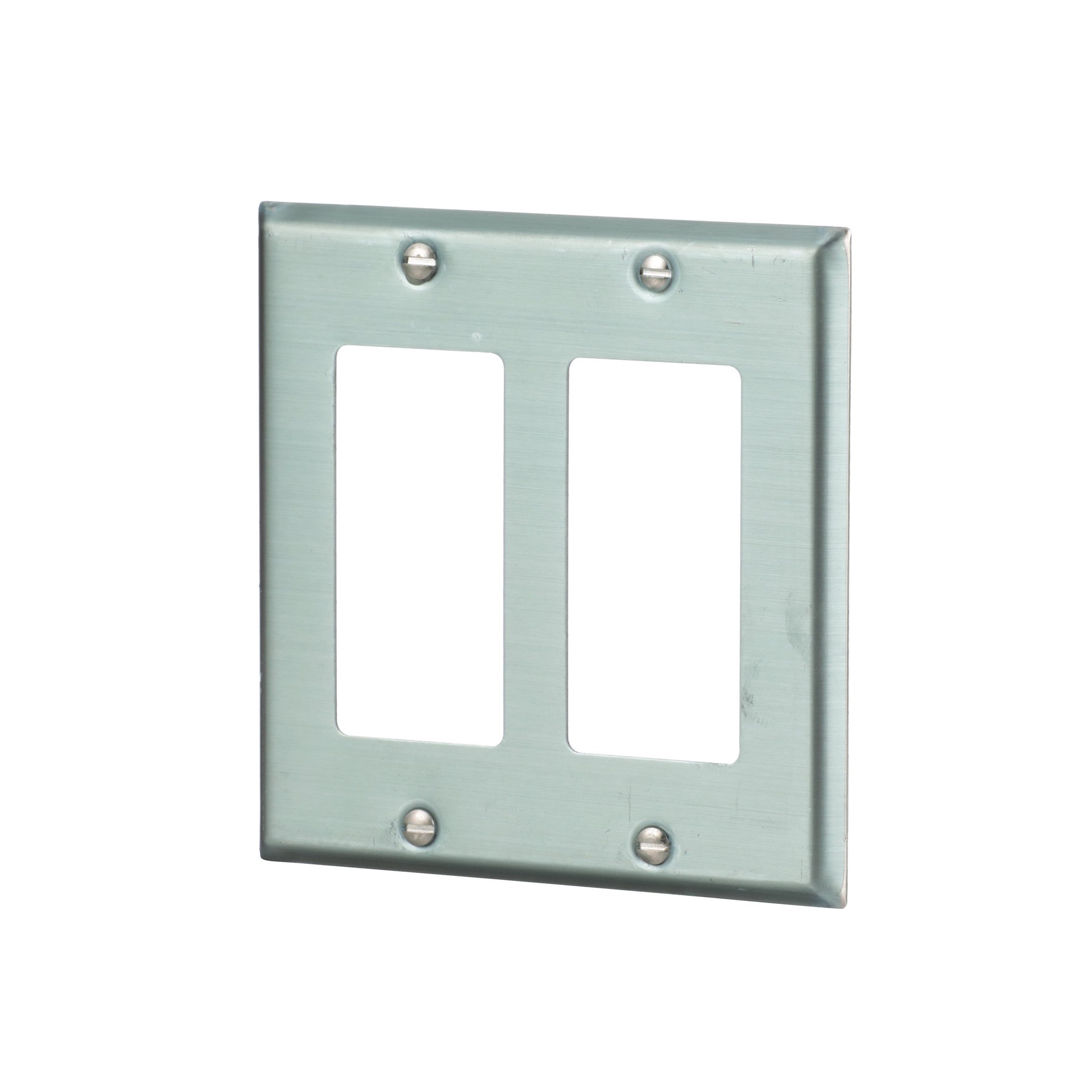 slide 2 of 6, Eaton 2 -Gang Standard Size Stainless steel Stainless steel Indoor Decorator Wall Plate, 1 ct