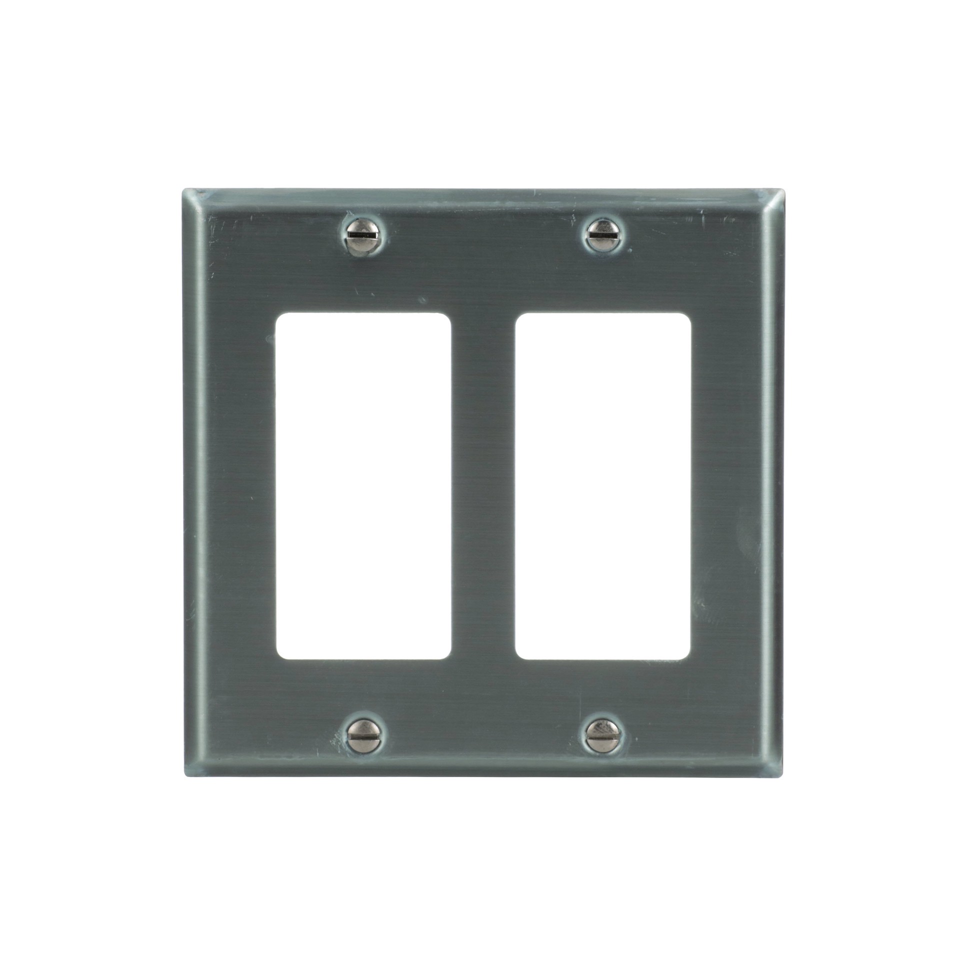 slide 1 of 6, Eaton 2 -Gang Standard Size Stainless steel Stainless steel Indoor Decorator Wall Plate, 1 ct