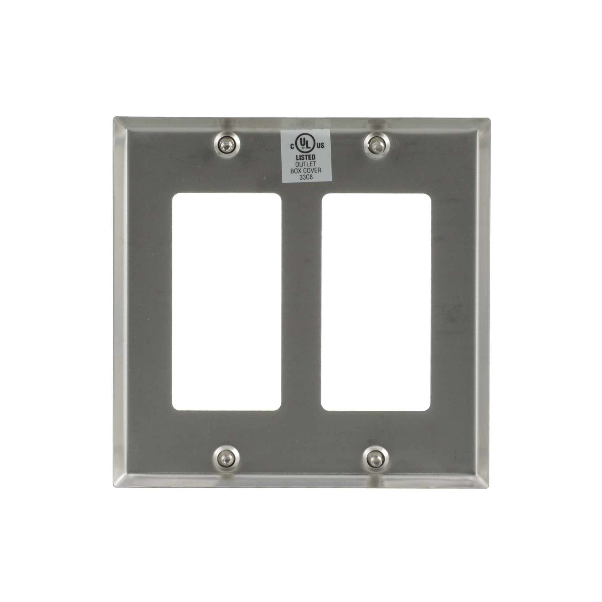 slide 4 of 6, Eaton 2 -Gang Standard Size Stainless steel Stainless steel Indoor Decorator Wall Plate, 1 ct