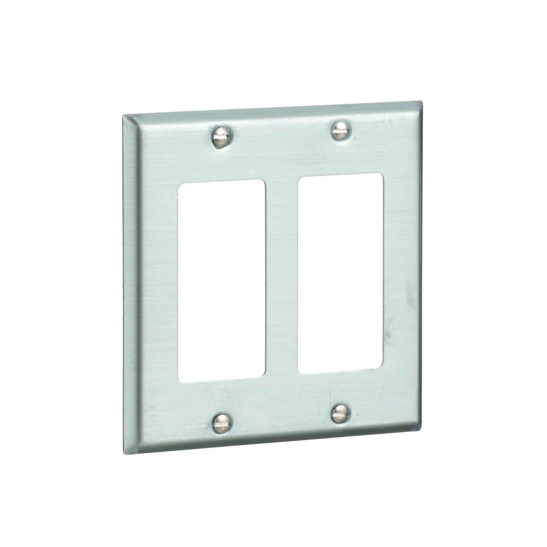 slide 6 of 6, Eaton 2 -Gang Standard Size Stainless steel Stainless steel Indoor Decorator Wall Plate, 1 ct