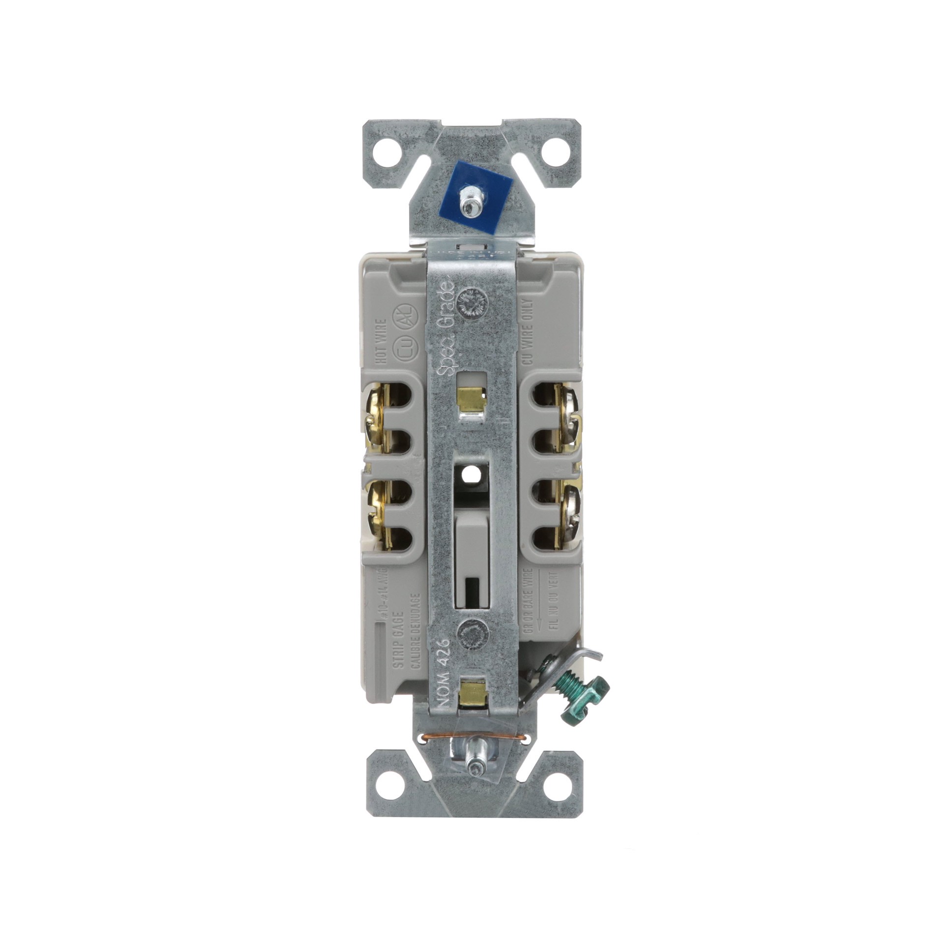 slide 4 of 6, Eaton 20 -Amp 125-volt Commercial Duplex Outlet , Light almond, 1 ct