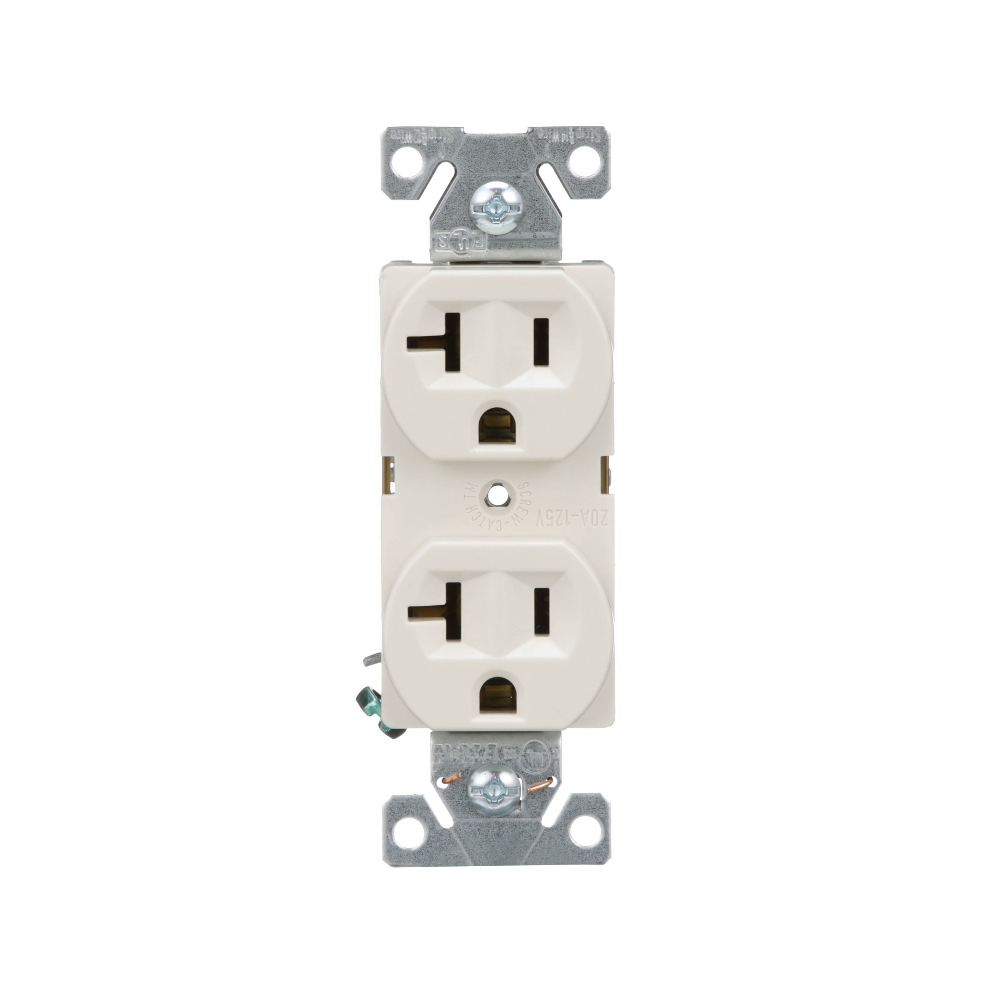 slide 1 of 6, Eaton 20 -Amp 125-volt Commercial Duplex Outlet , Light almond, 1 ct