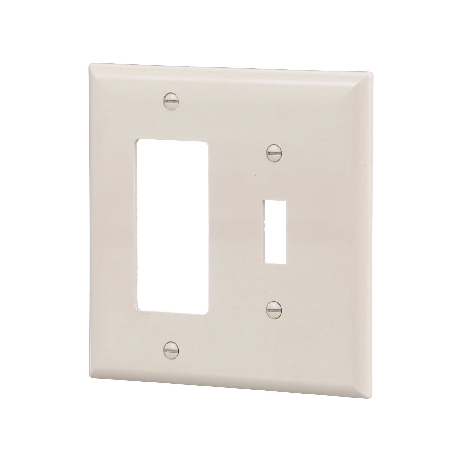 slide 2 of 6, Eaton 2 -Gang Midsize Size Light almond Polycarbonate Indoor Toggle/Decorator Wall Plate, 1 ct
