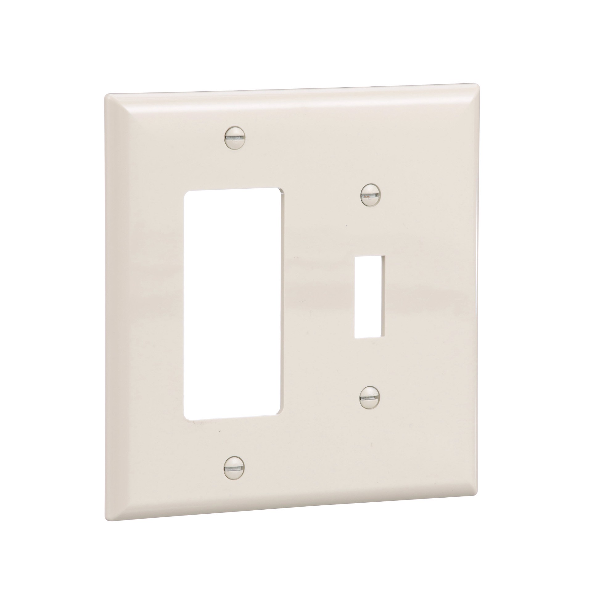 slide 6 of 6, Eaton 2 -Gang Midsize Size Light almond Polycarbonate Indoor Toggle/Decorator Wall Plate, 1 ct