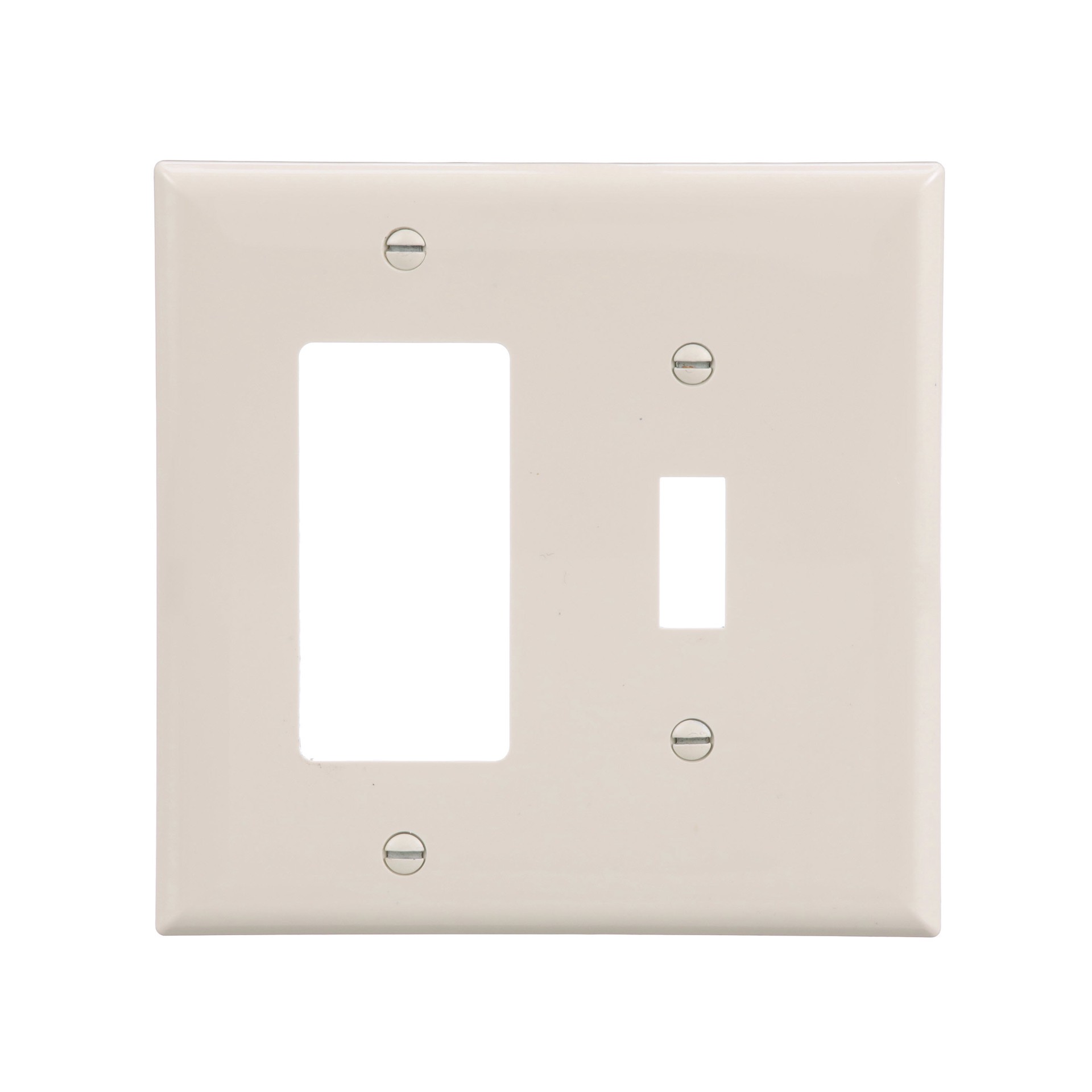 slide 1 of 6, Eaton 2 -Gang Midsize Size Light almond Polycarbonate Indoor Toggle/Decorator Wall Plate, 1 ct