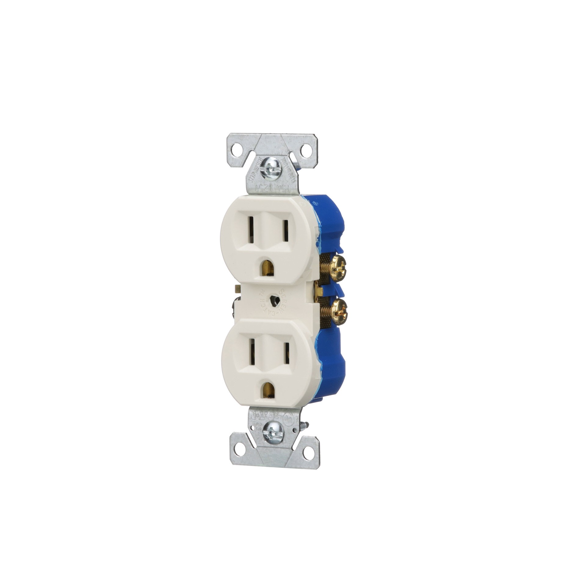 slide 2 of 6, Eaton 15 -Amp 125-volt Residential Duplex Outlet , Light almond 10 -Pack, 1 ct