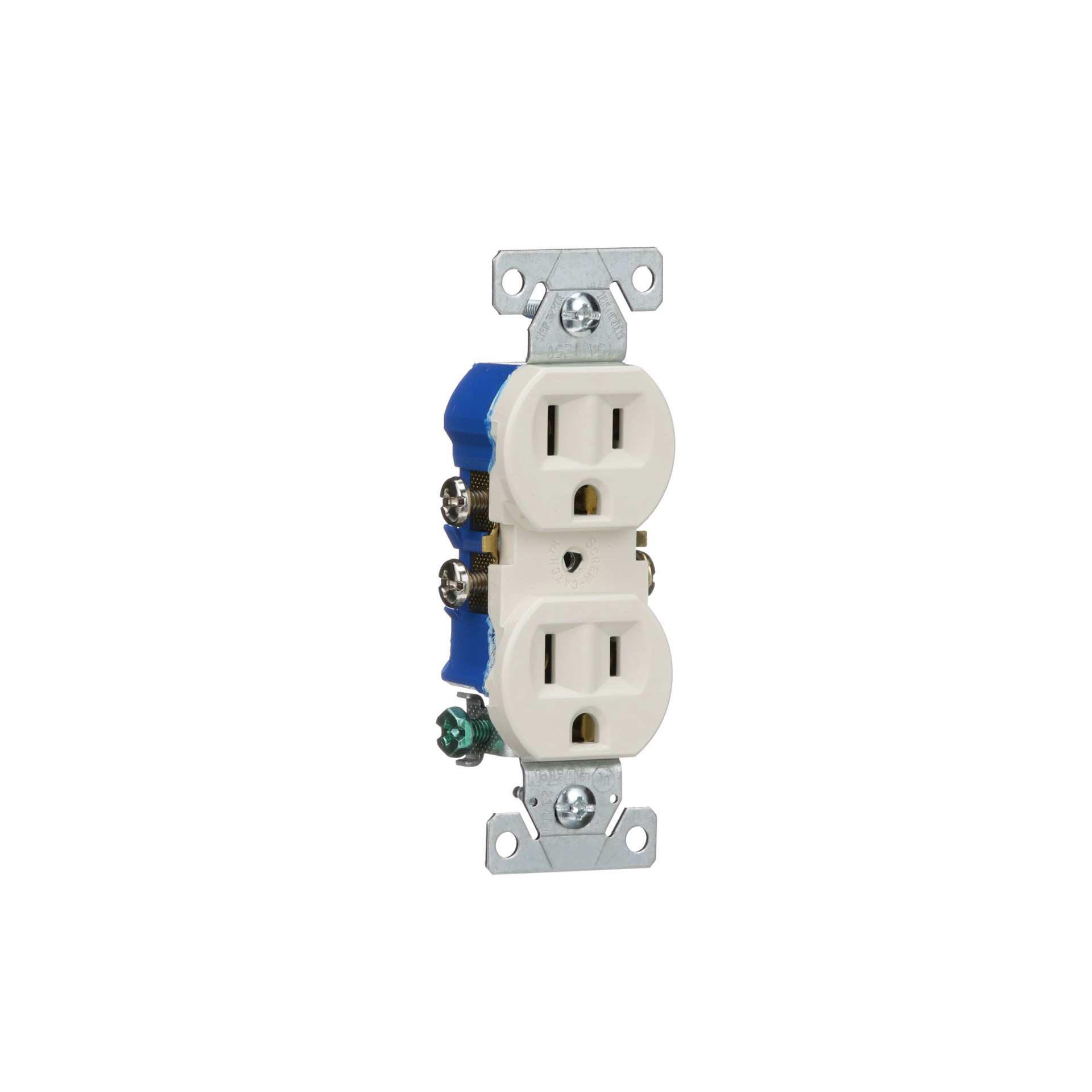 slide 6 of 6, Eaton 15 -Amp 125-volt Residential Duplex Outlet , Light almond 10 -Pack, 1 ct