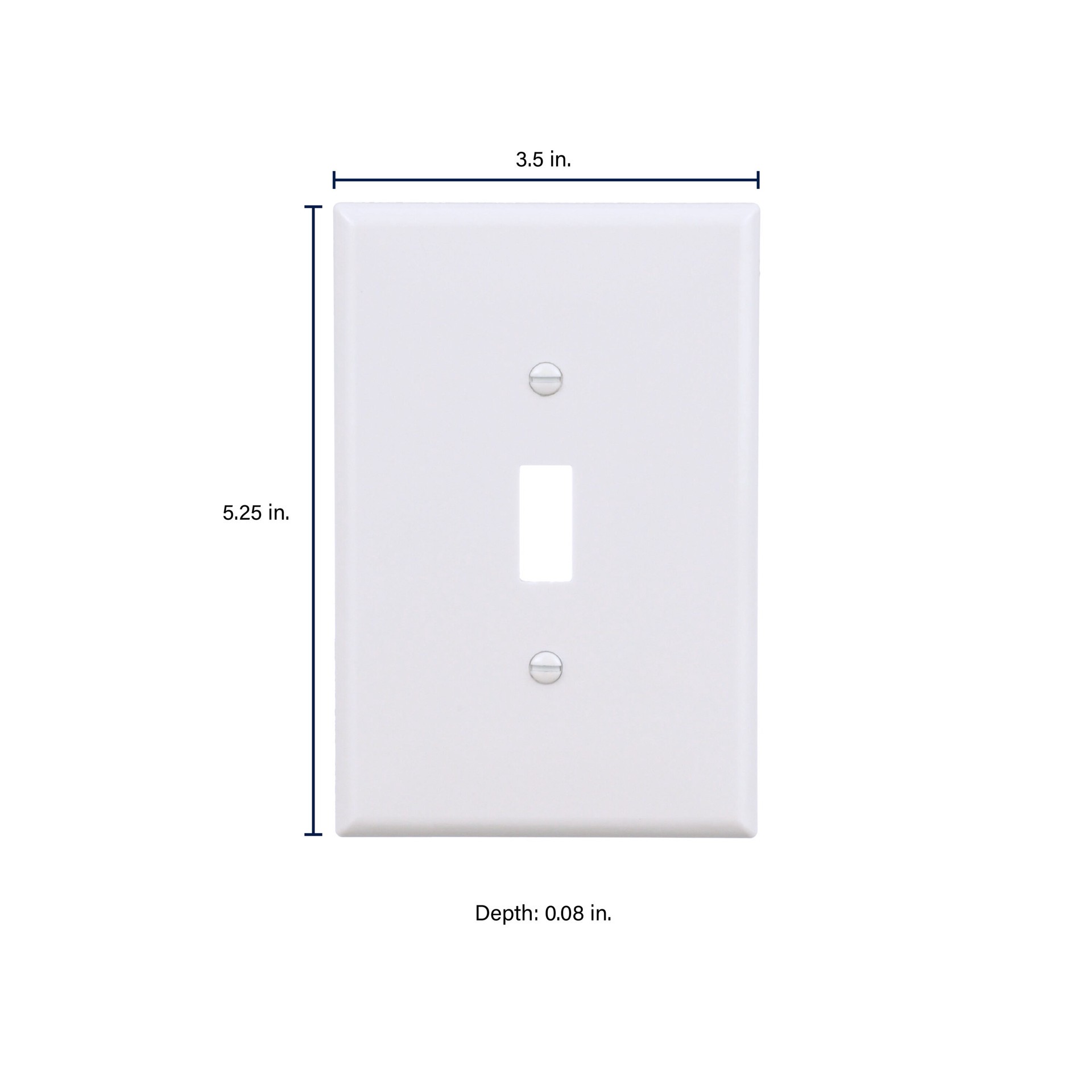 slide 2 of 6, Eaton 1 -Gang Jumbo Size White Thermoplastic Indoor Toggle Wall Plate, 1 ct
