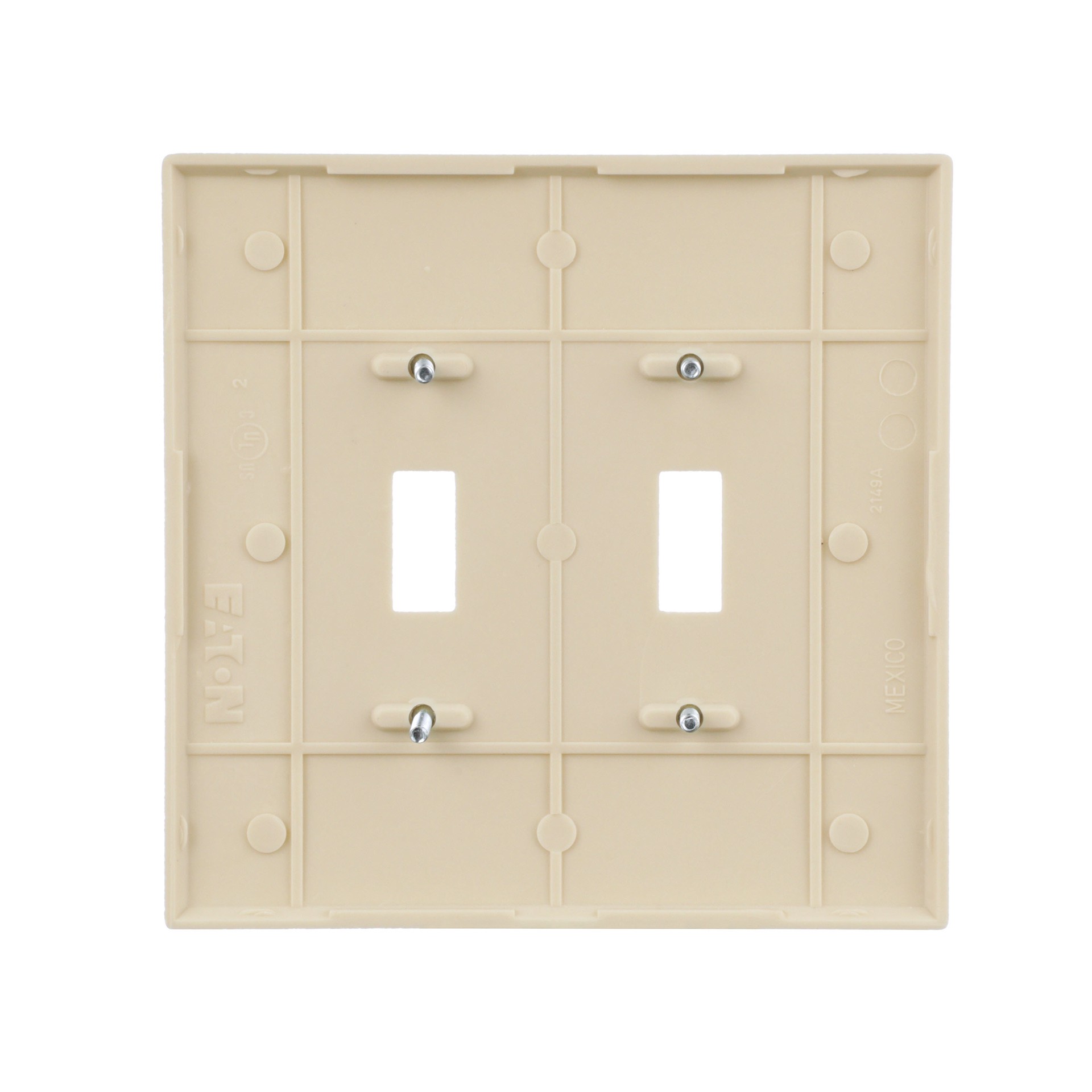 slide 4 of 6, Eaton 2 -Gang Jumbo Size Ivory Thermoplastic Indoor Toggle Wall Plate, 1 ct