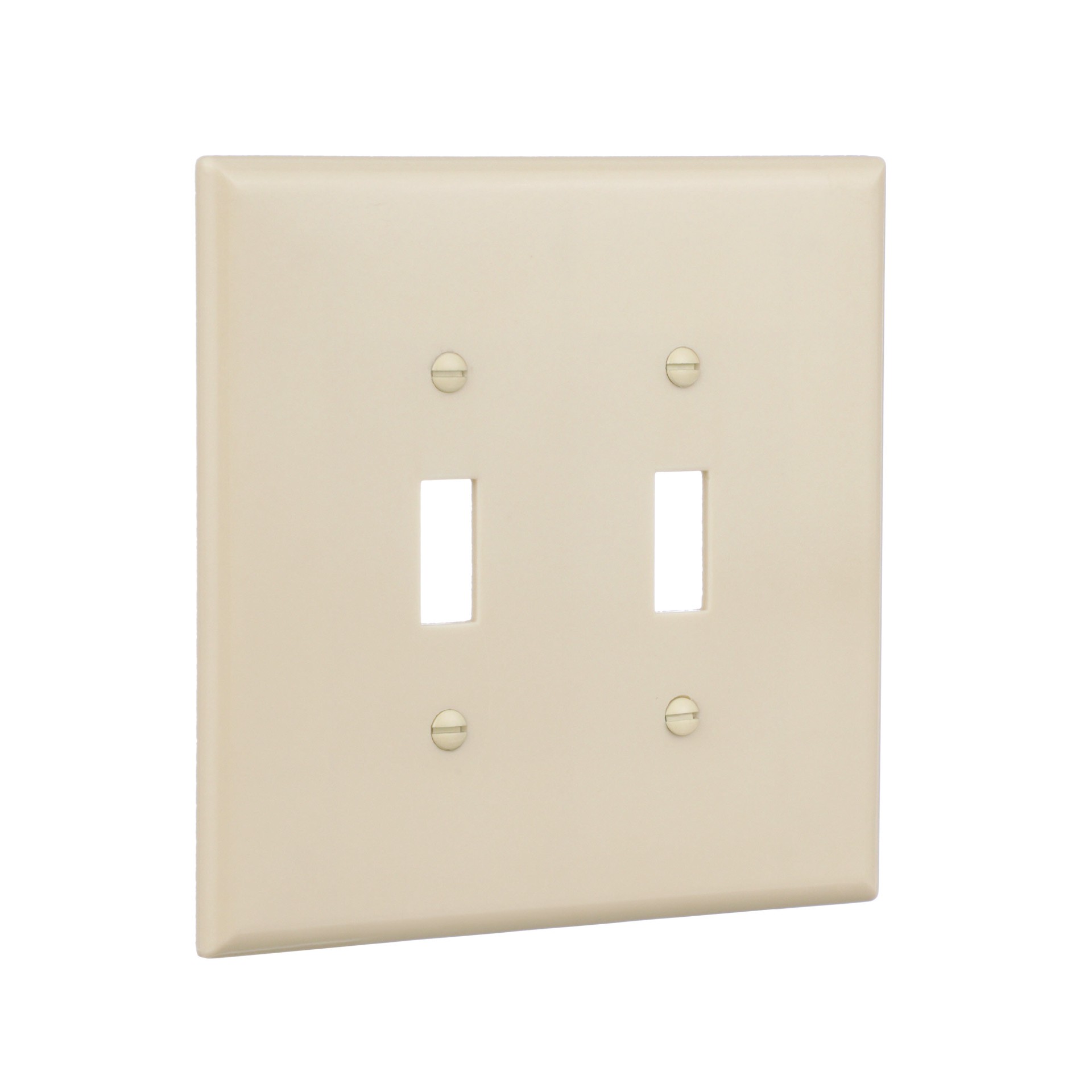 slide 6 of 6, Eaton 2 -Gang Jumbo Size Ivory Thermoplastic Indoor Toggle Wall Plate, 1 ct