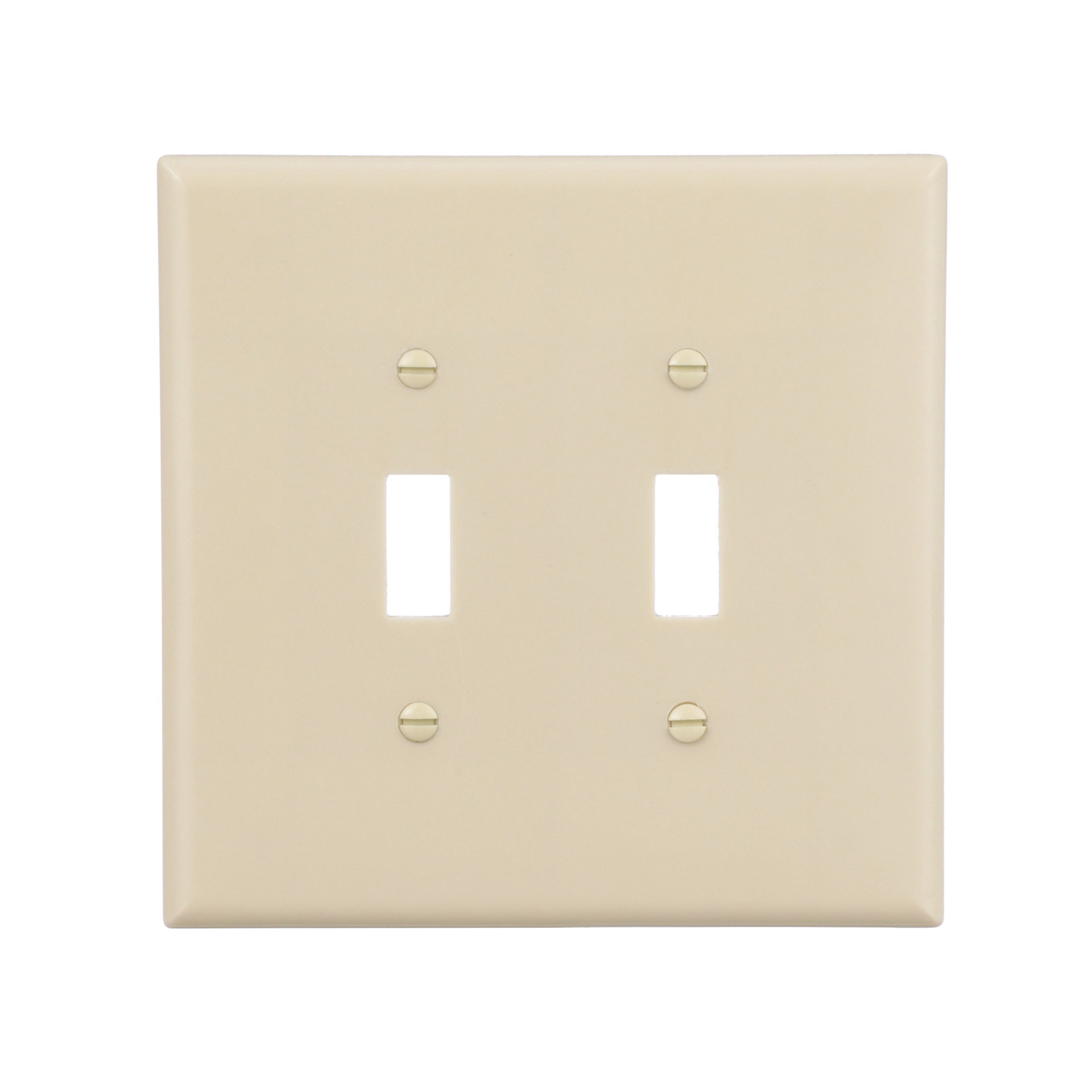 slide 1 of 6, Eaton 2 -Gang Jumbo Size Ivory Thermoplastic Indoor Toggle Wall Plate, 1 ct