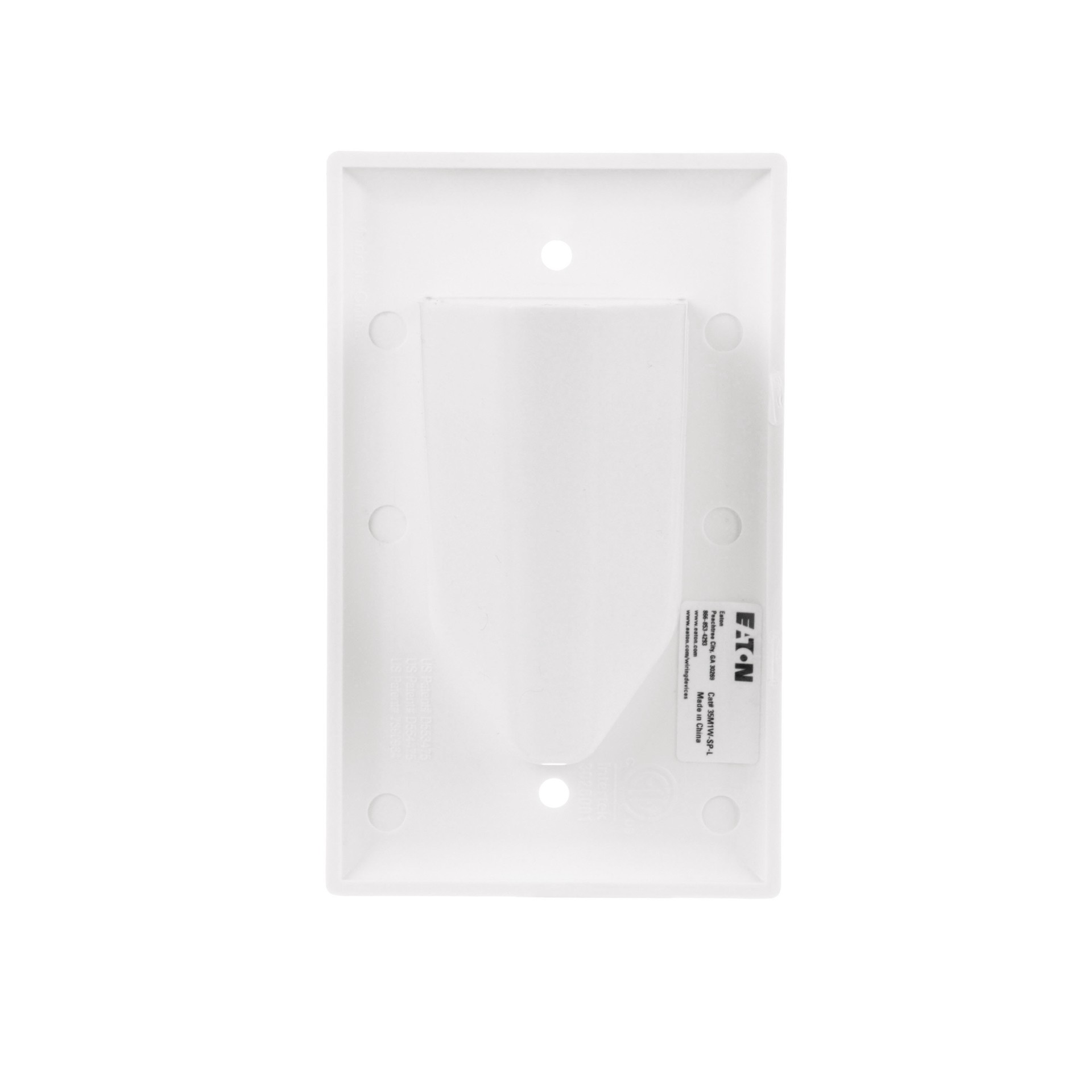 slide 4 of 6, Eaton 1 -Gang Midsize Size White Thermoplastic Indoor Recessed Wall Plate, 1 ct