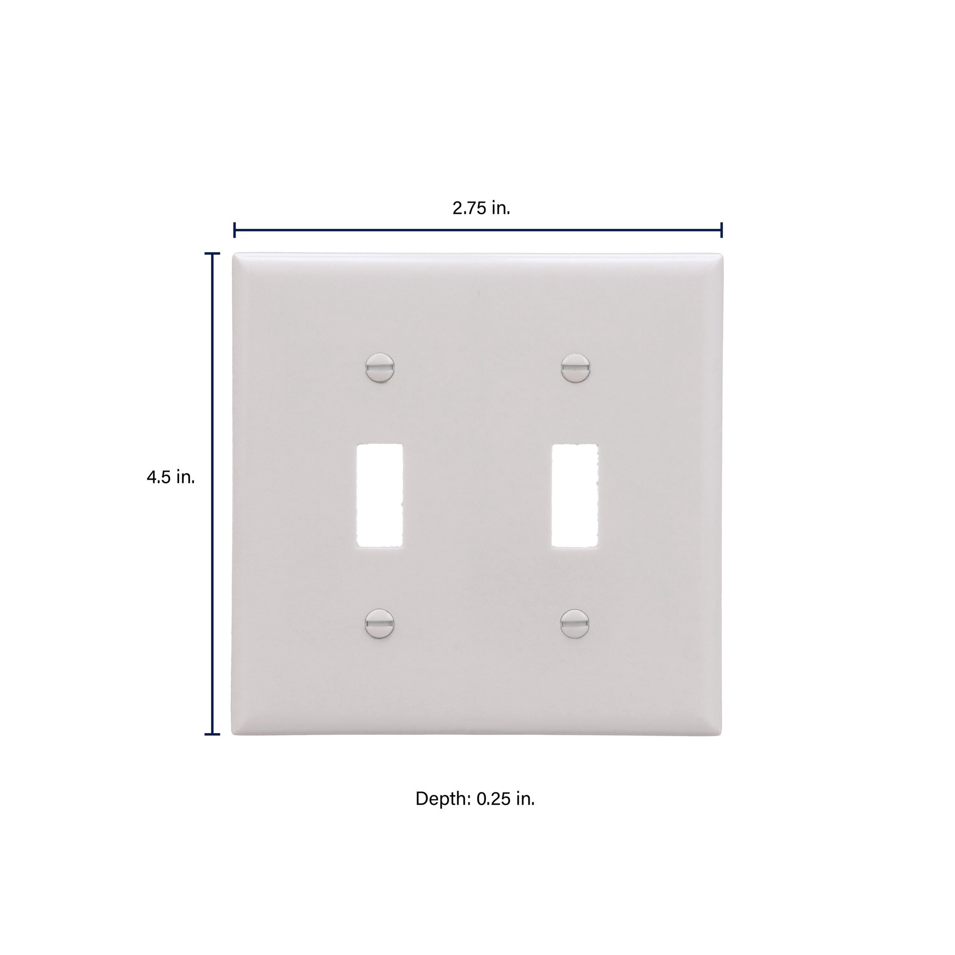 slide 2 of 6, Eaton 2 -Gang Standard Size White Thermoplastic Indoor Toggle Wall Plate, 1 ct