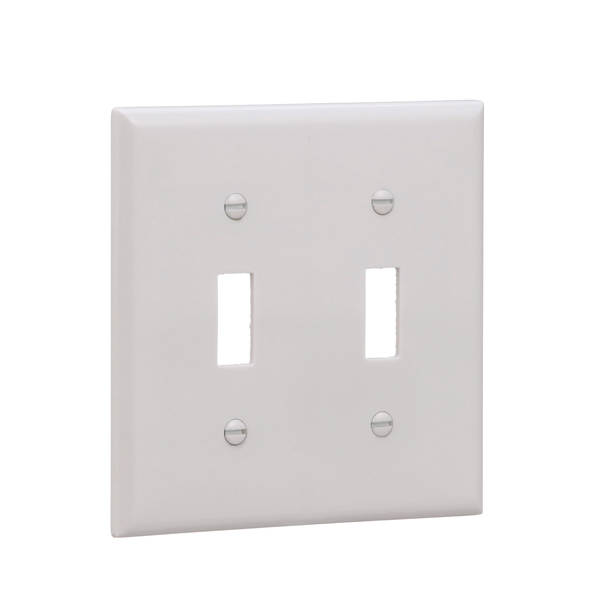 slide 6 of 6, Eaton 2 -Gang Standard Size White Thermoplastic Indoor Toggle Wall Plate, 1 ct