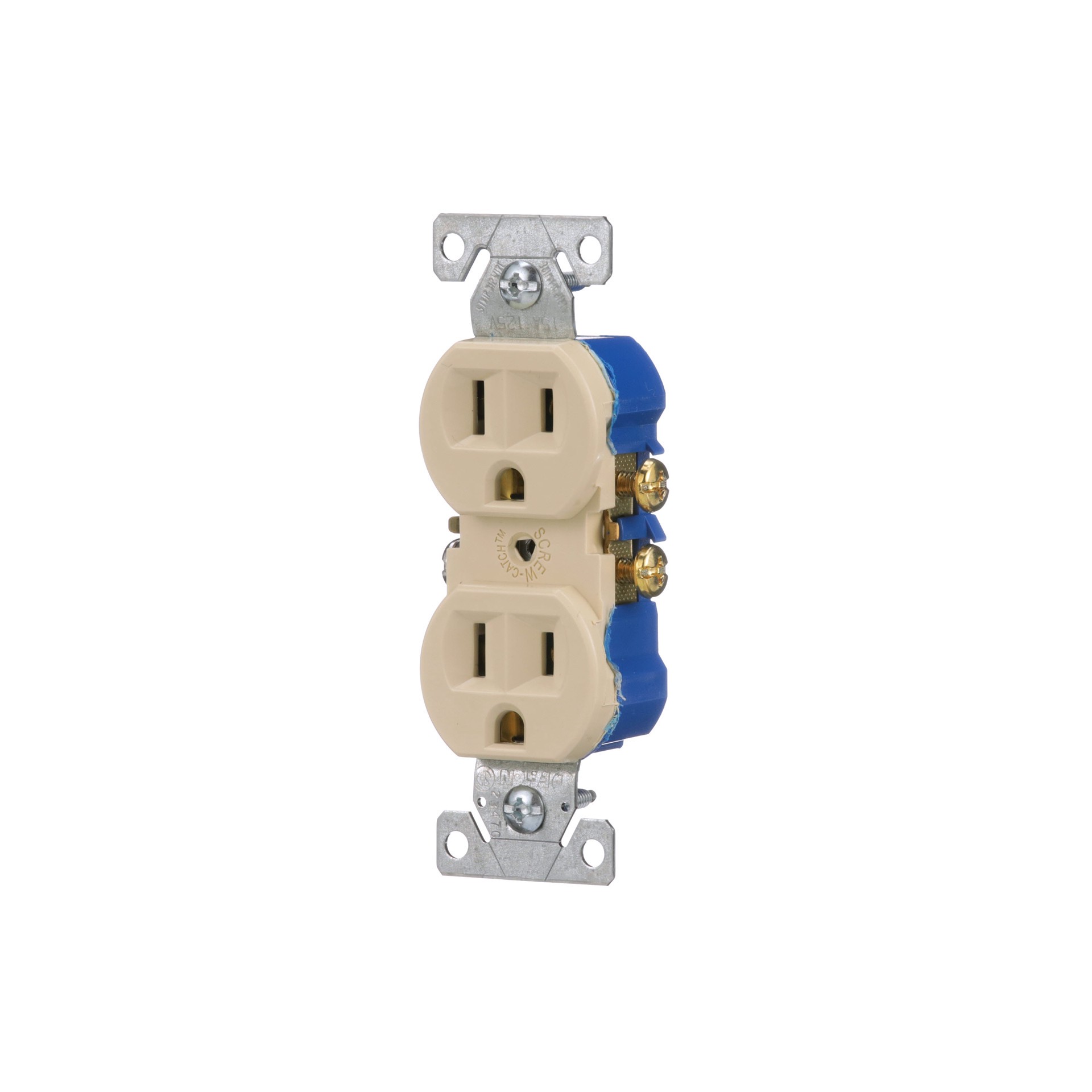 slide 2 of 6, Eaton 15 -Amp 125-volt Residential Duplex Outlet , Ivory, 1 ct