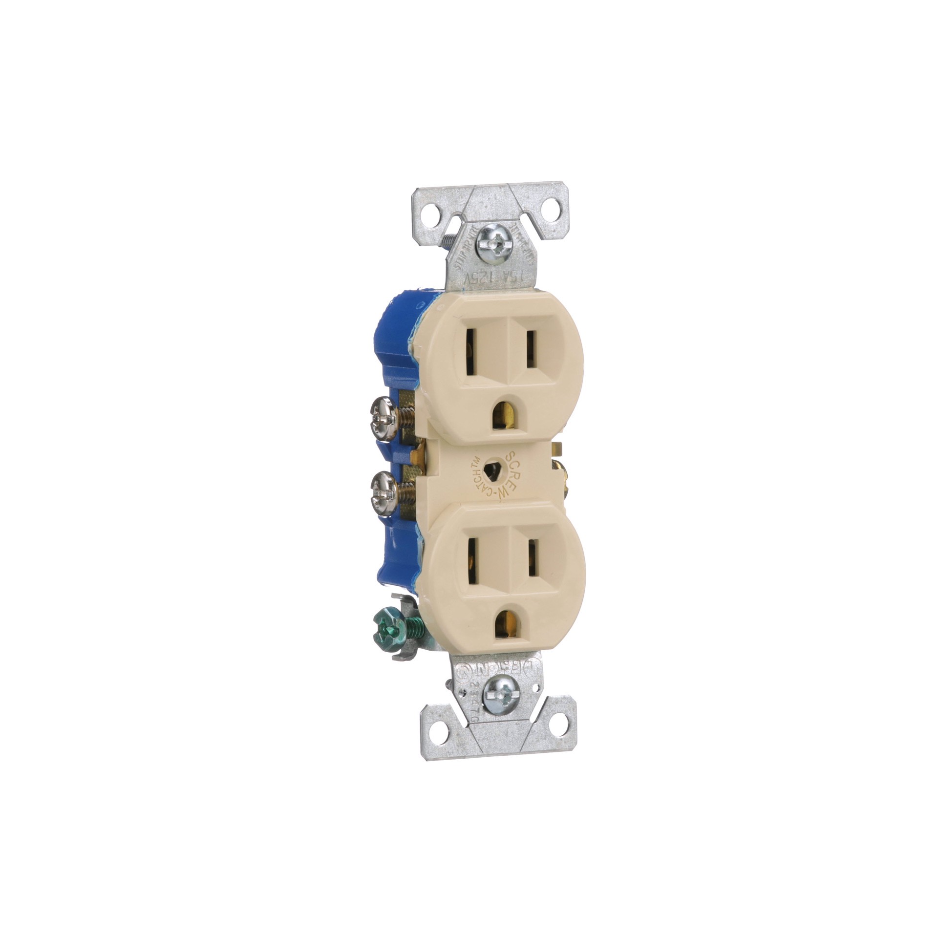 slide 6 of 6, Eaton 15 -Amp 125-volt Residential Duplex Outlet , Ivory, 1 ct