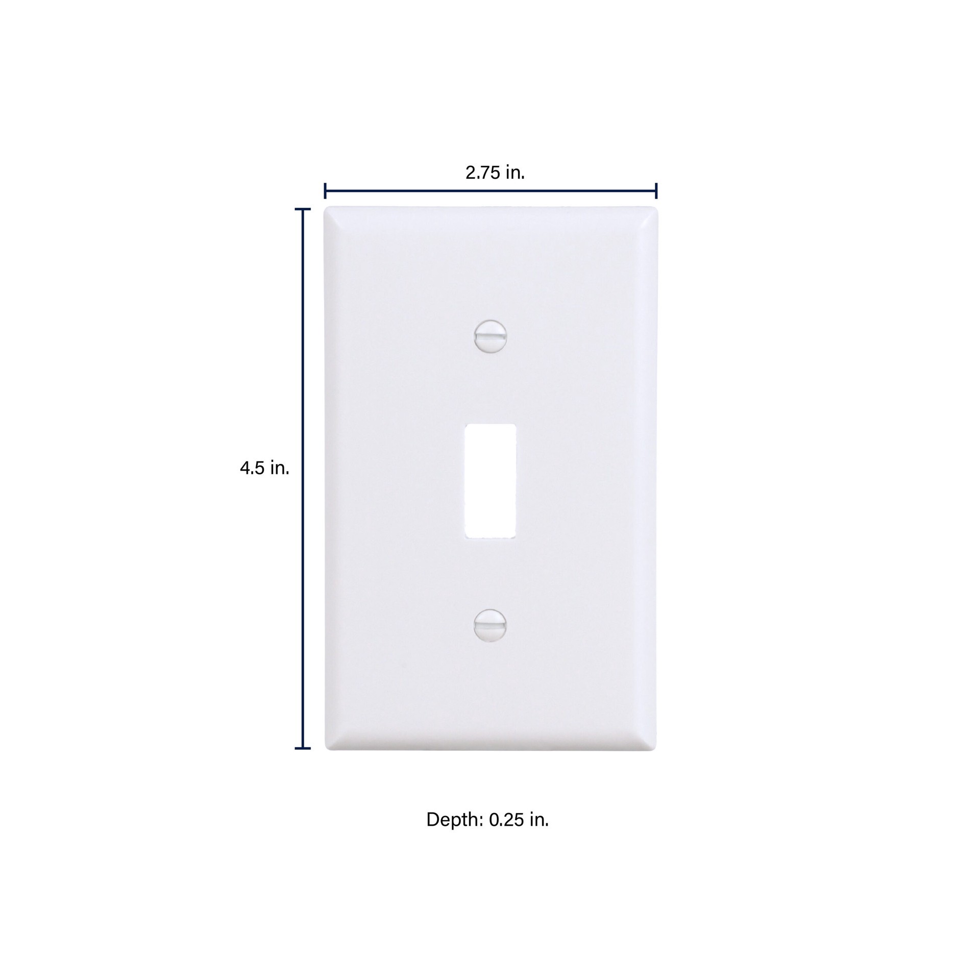 slide 2 of 6, Eaton 1 -Gang Standard Size White Plastic Indoor Toggle Wall Plate, 1 ct