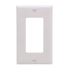 Eaton 1 -Gang White Decorator Thermoplastic Standard Wall Plate