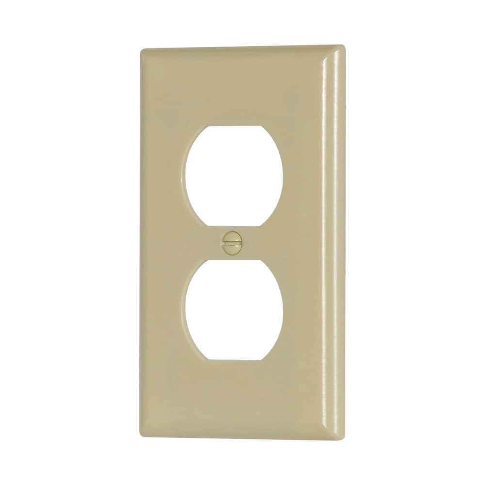 slide 2 of 6, Eaton 1 -Gang Standard Size Ivory Thermoplastic Indoor Duplex Wall Plate, 1 ct