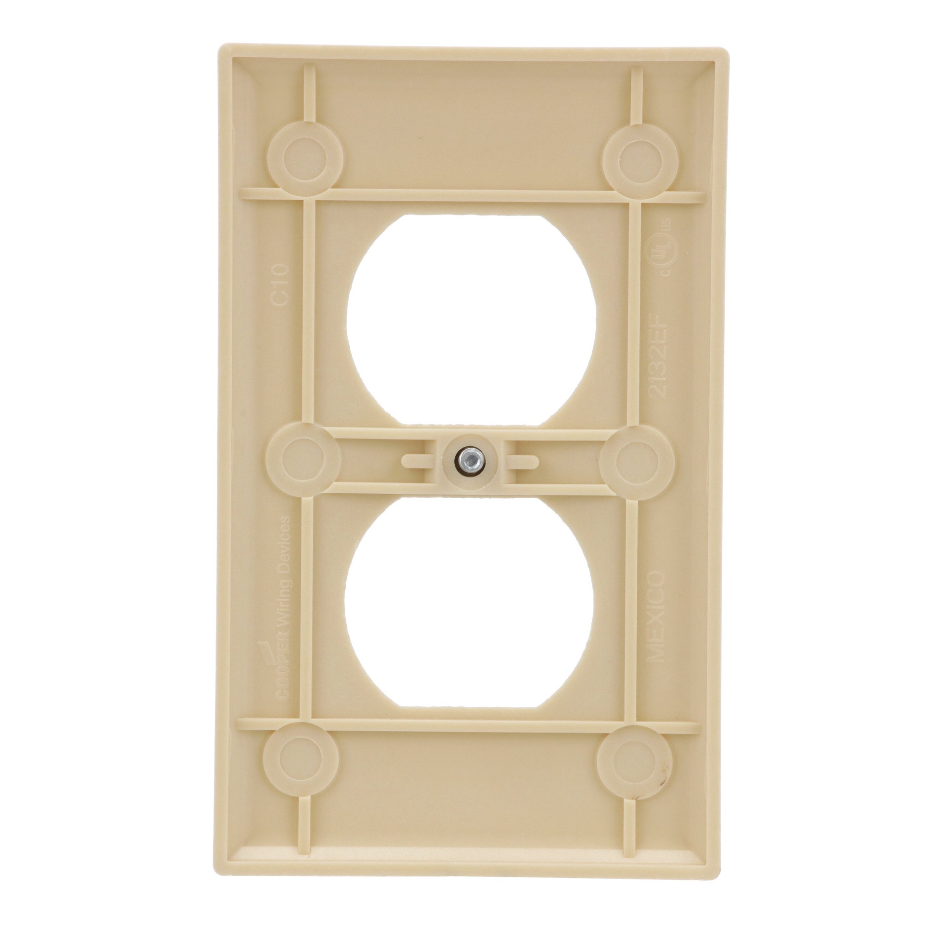 slide 4 of 6, Eaton 1 -Gang Standard Size Ivory Thermoplastic Indoor Duplex Wall Plate, 1 ct