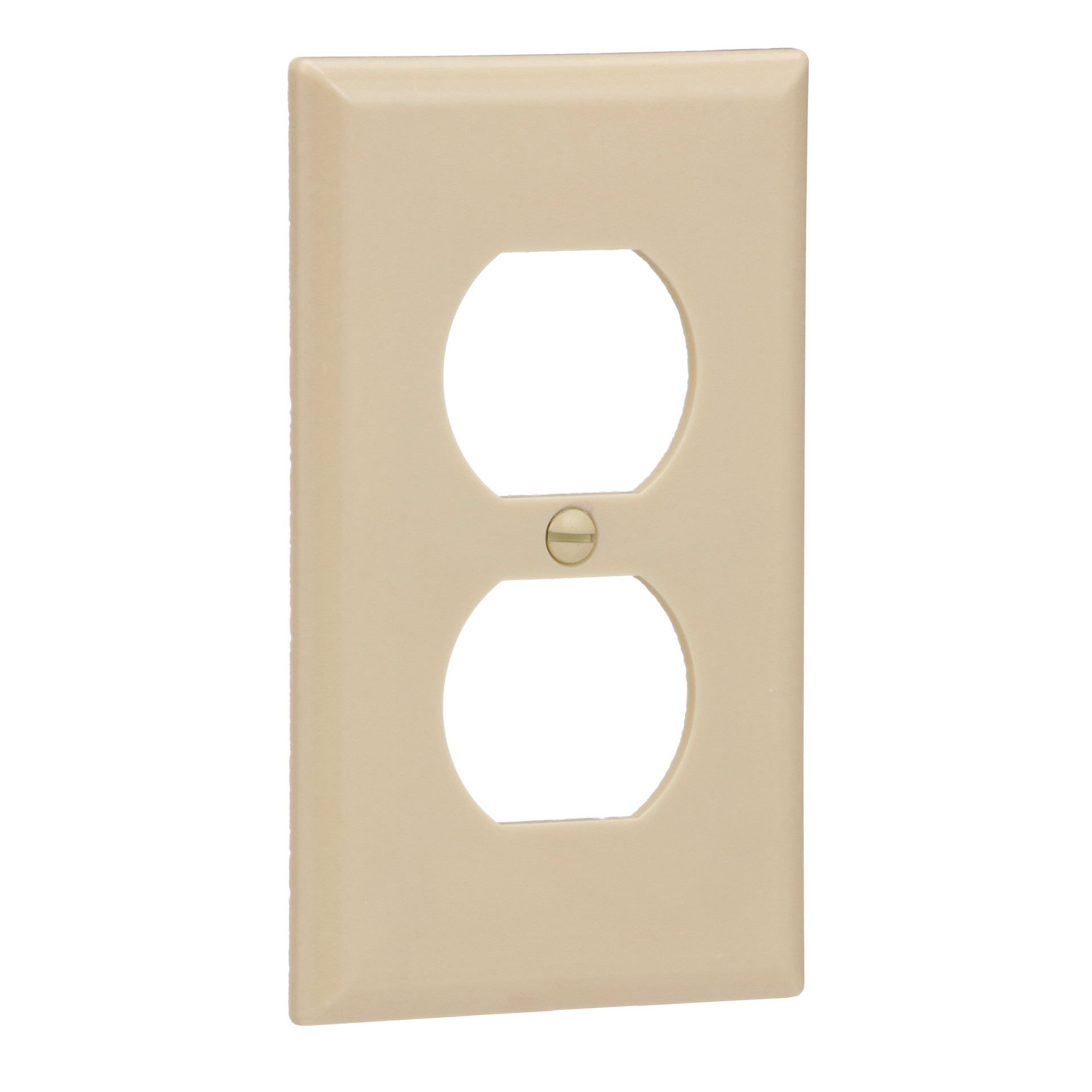 slide 6 of 6, Eaton 1 -Gang Standard Size Ivory Thermoplastic Indoor Duplex Wall Plate, 1 ct