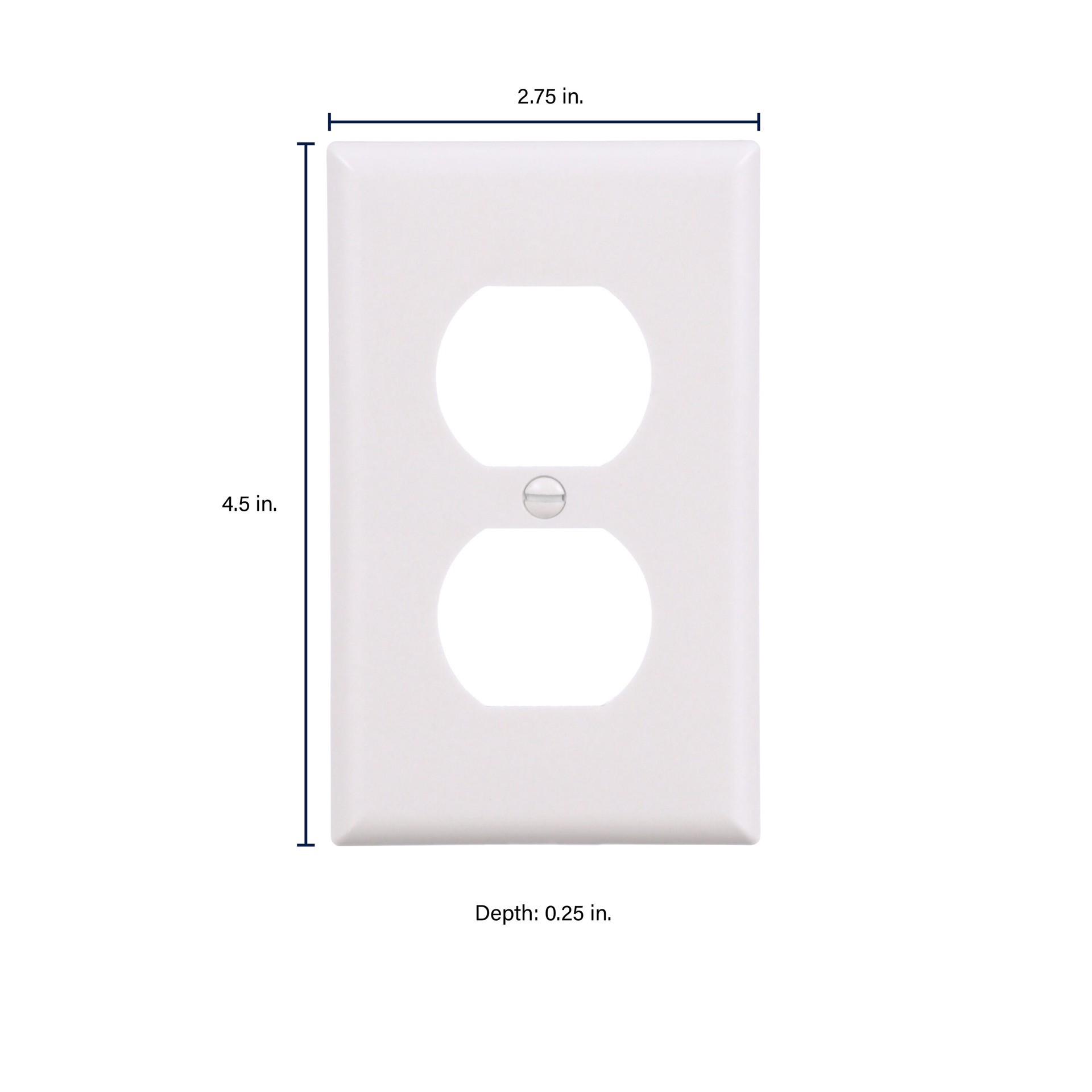 slide 2 of 6, Eaton 1 -Gang Standard Size White Thermoplastic Indoor Duplex Wall Plate 10 -Pack, 1 ct