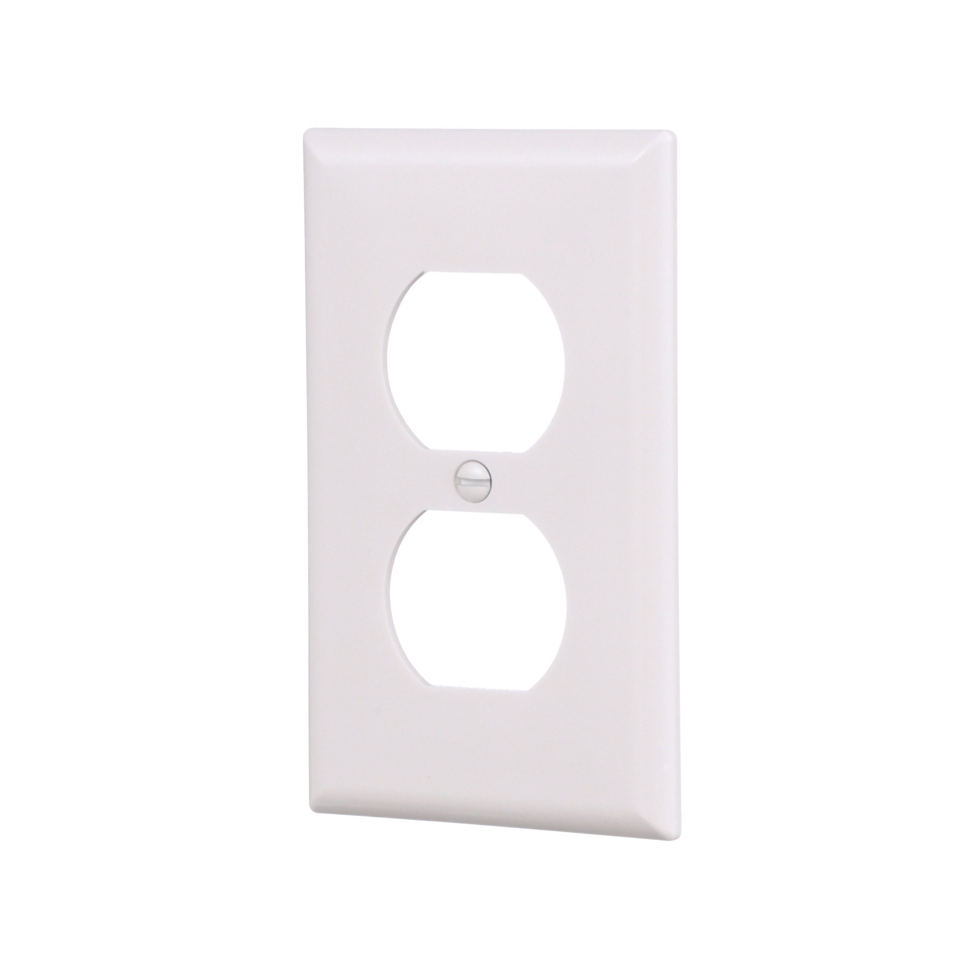slide 3 of 6, Eaton 1 -Gang Standard Size White Thermoplastic Indoor Duplex Wall Plate 10 -Pack, 1 ct